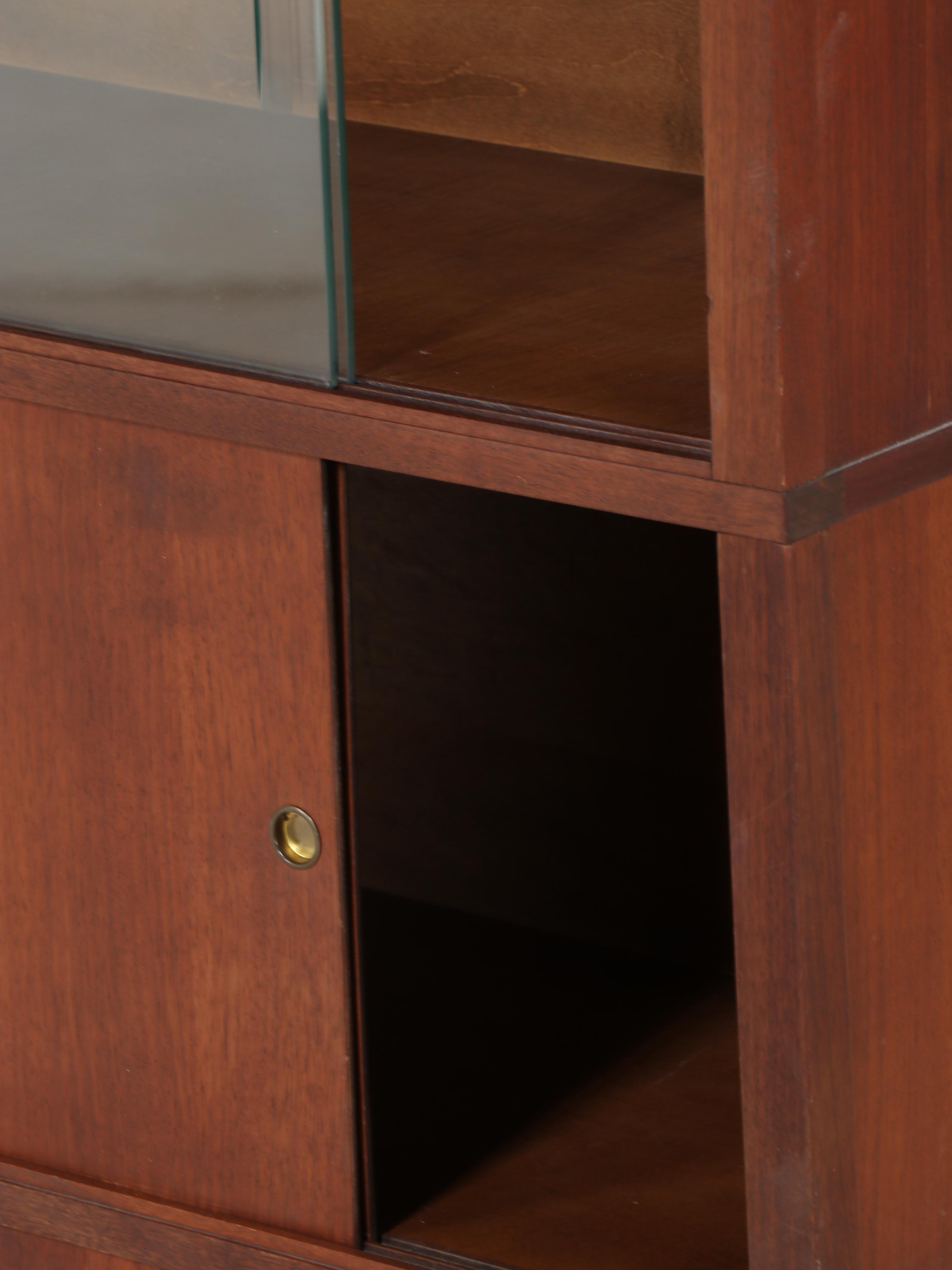 Nucraft Mid Century Modern Walnut-Veneered Six-Stack Barrister's Bookcase