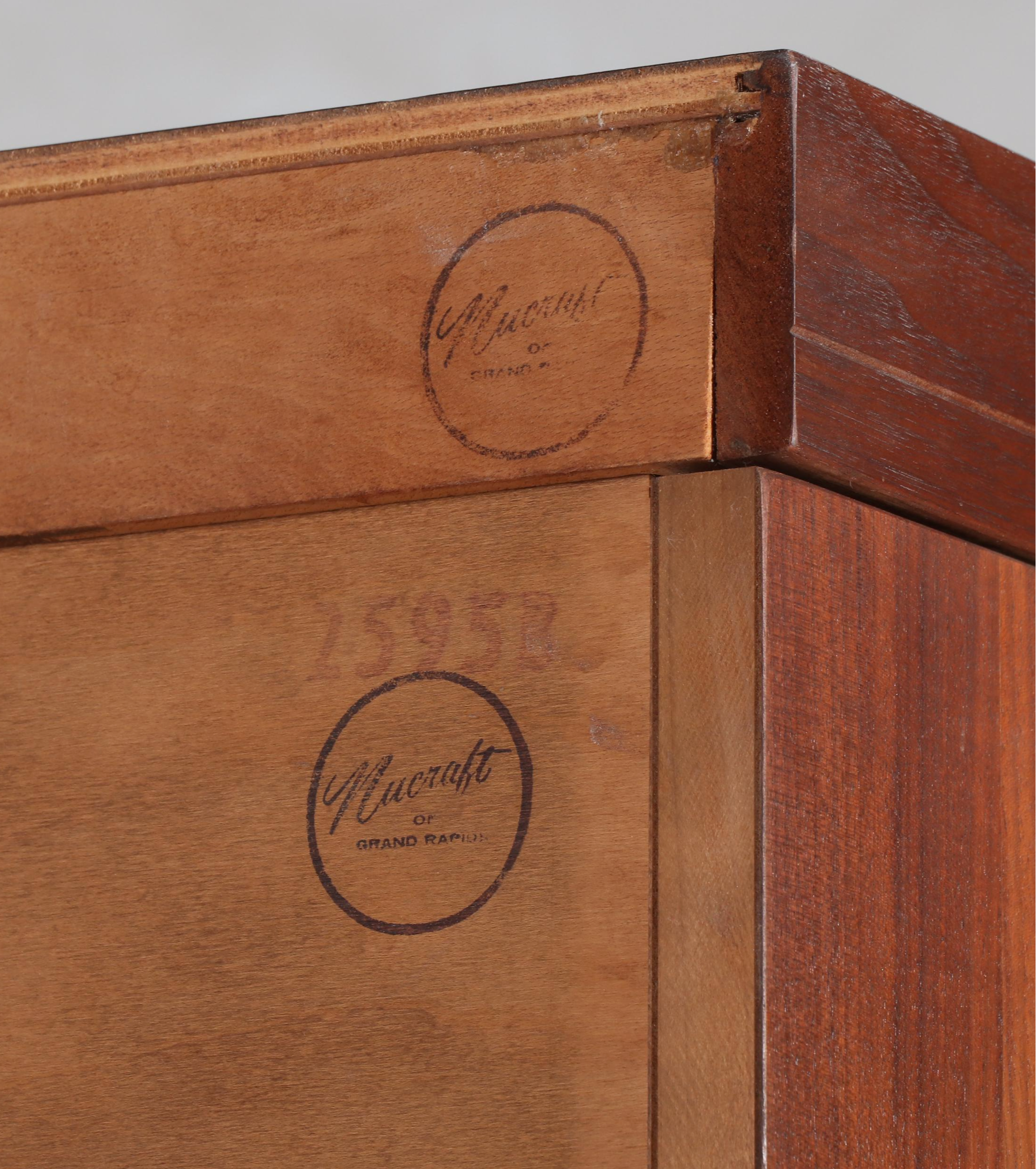 Nucraft Mid Century Modern Walnut-Veneered Six-Stack Barrister's Bookcase