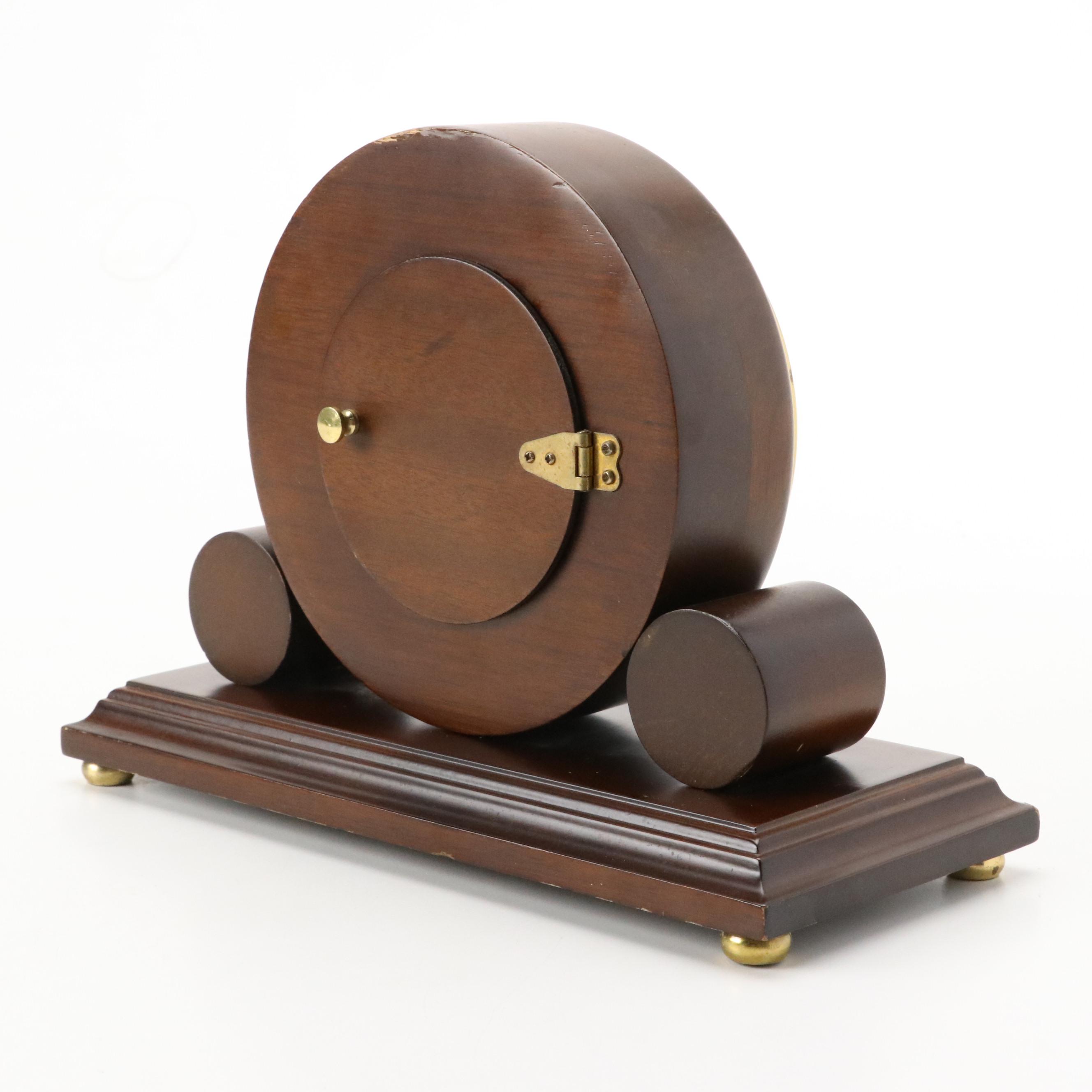 Bulova Walnut Finish Wood Mantel Clock