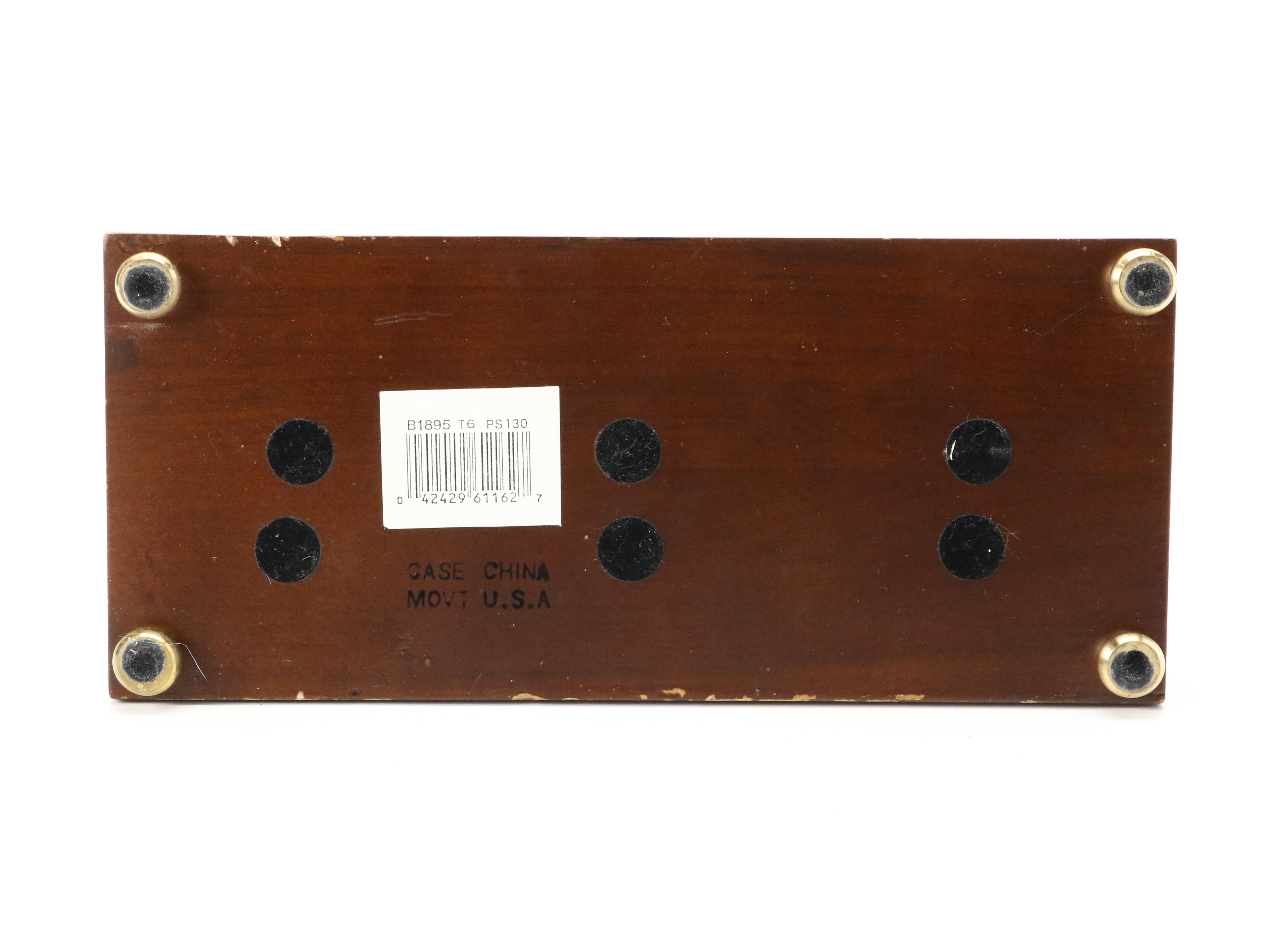 Bulova Walnut Finish Wood Mantel Clock