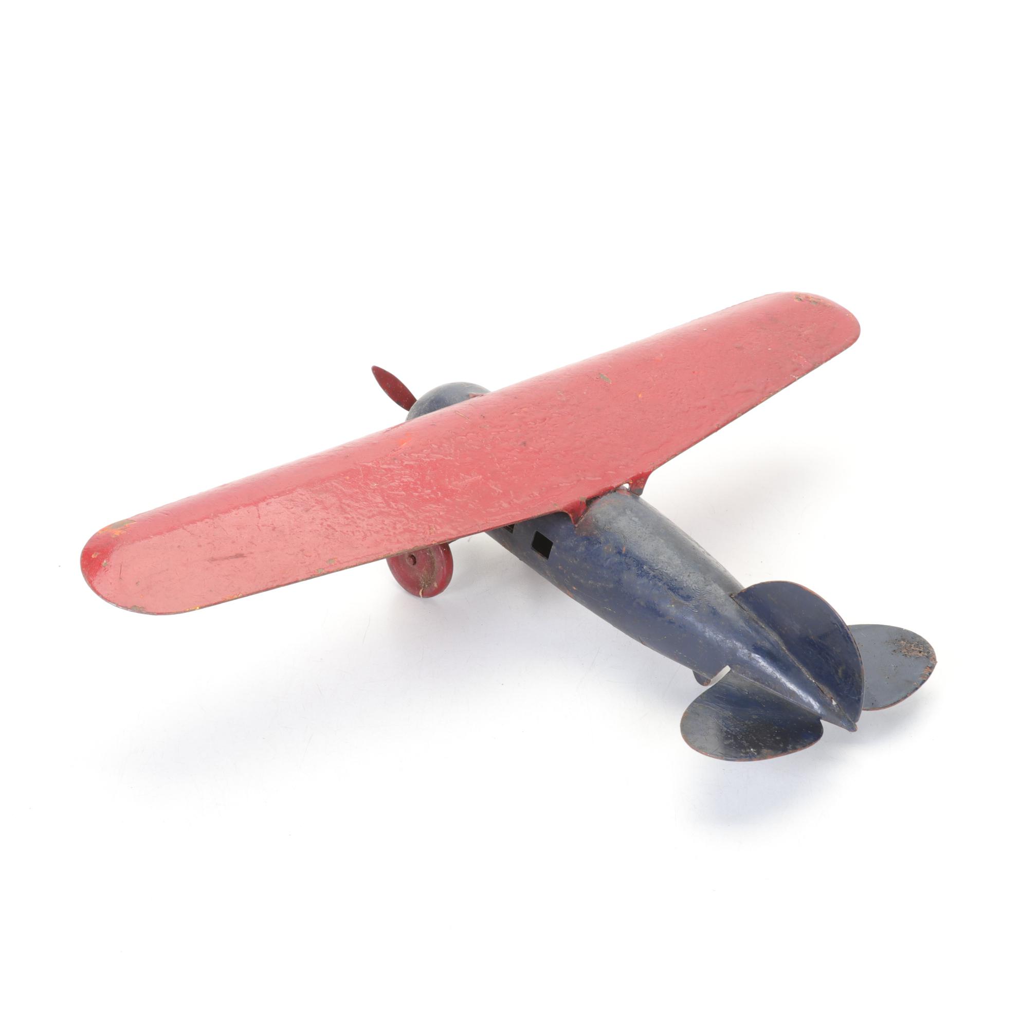 Wyandotte Pair of Pressed Steel Detroit Aircraft Models with Other Tin Planes