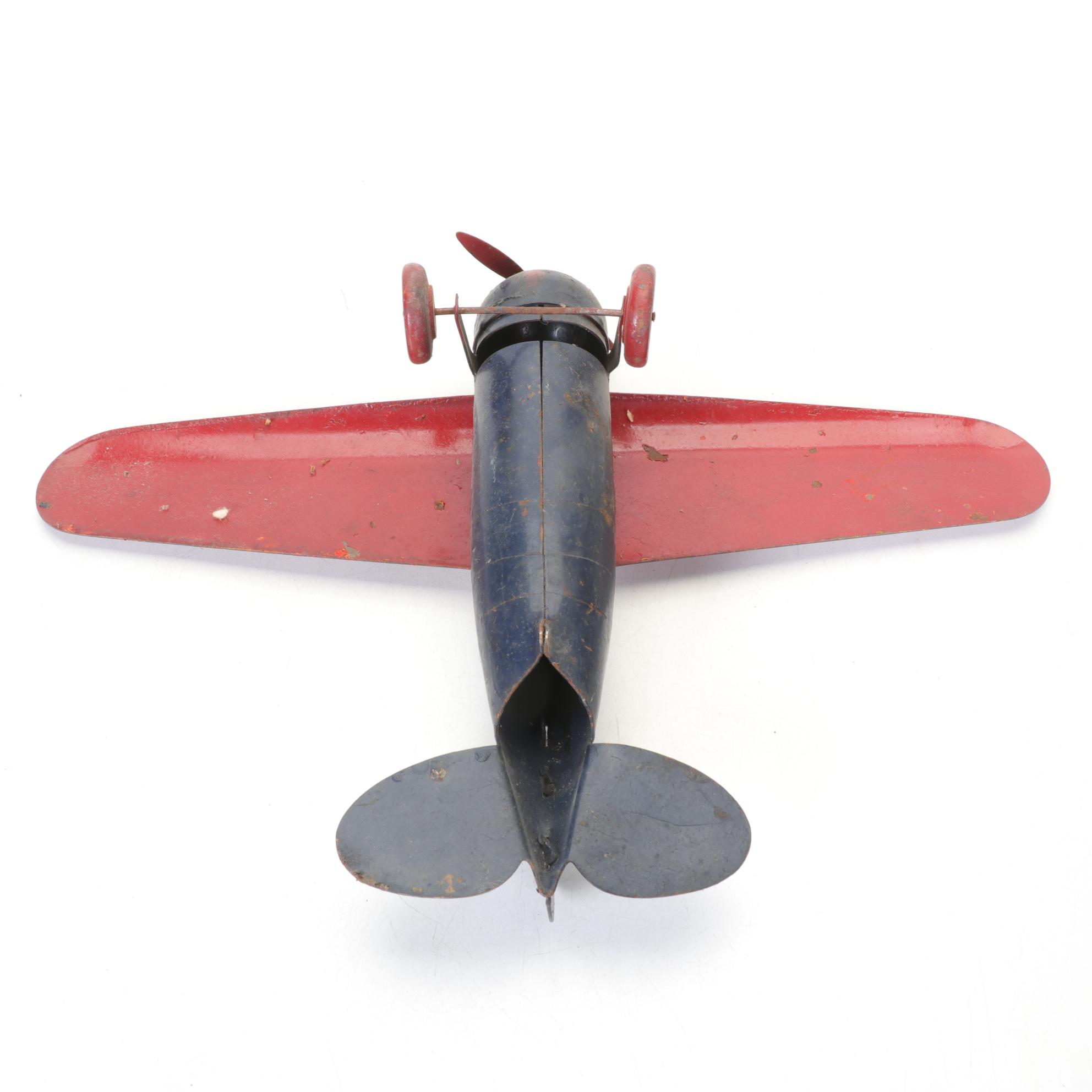 Wyandotte Pair of Pressed Steel Detroit Aircraft Models with Other Tin Planes