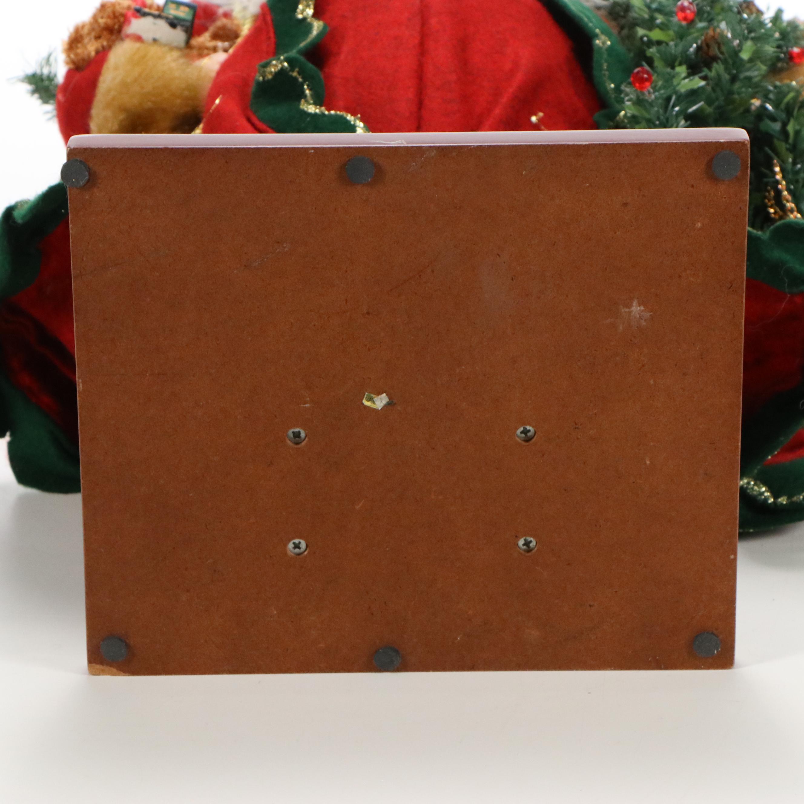 Embellished Faux Fur, Felt, and Corduroy Composite Santa Figures