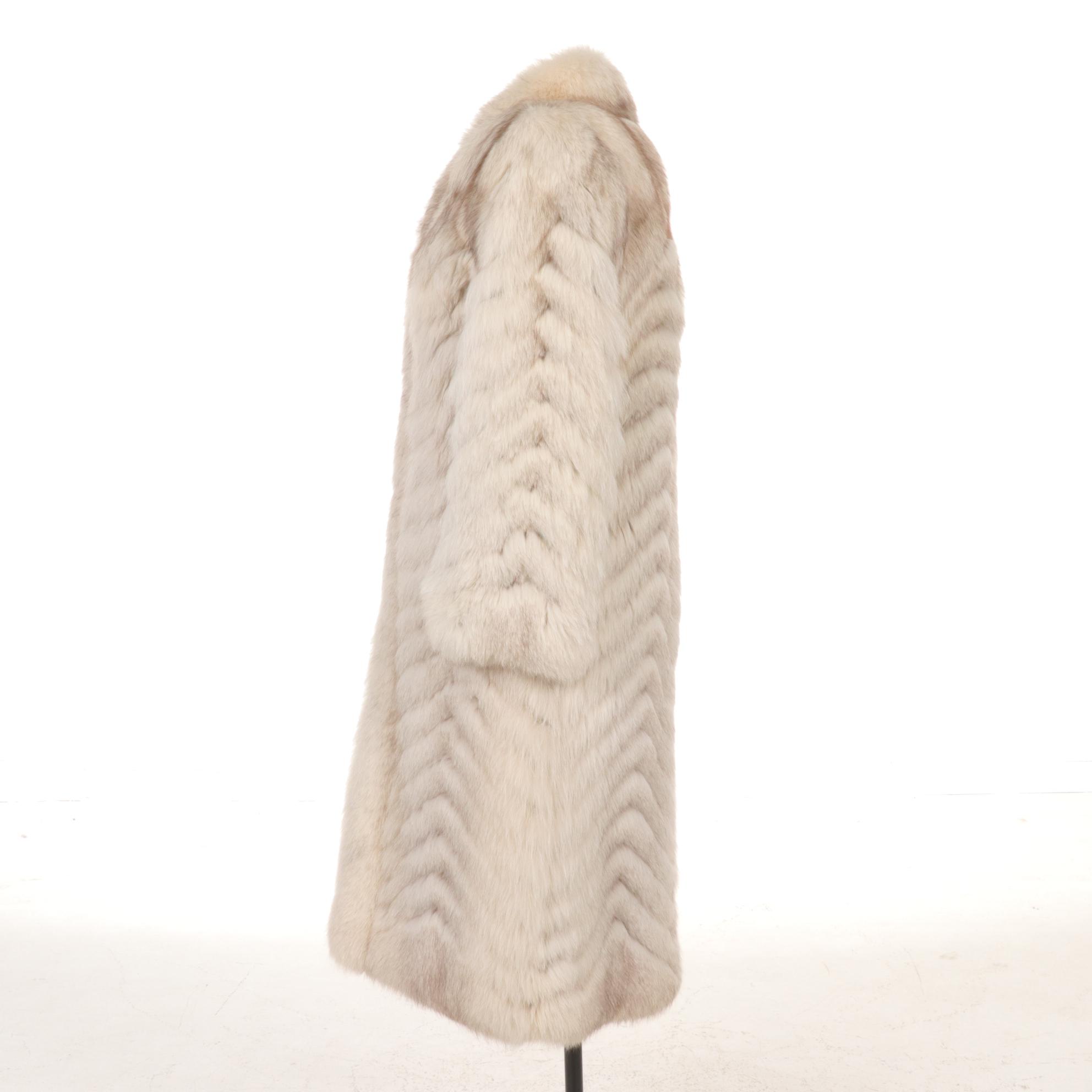 Champagne Fox Fur Long Coat