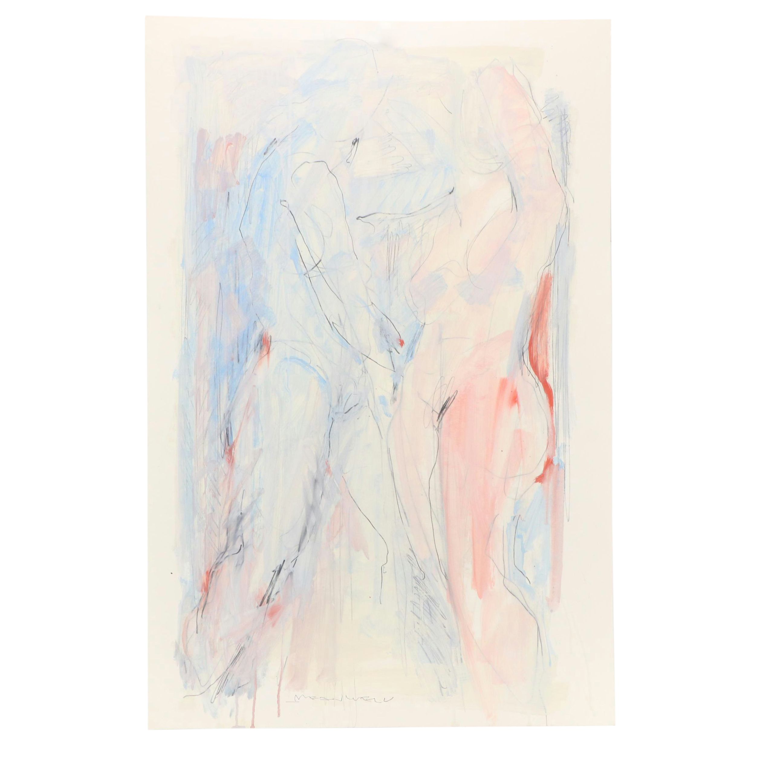 Jack Meanwell Abstract Figurative Mixed Media Drawing
