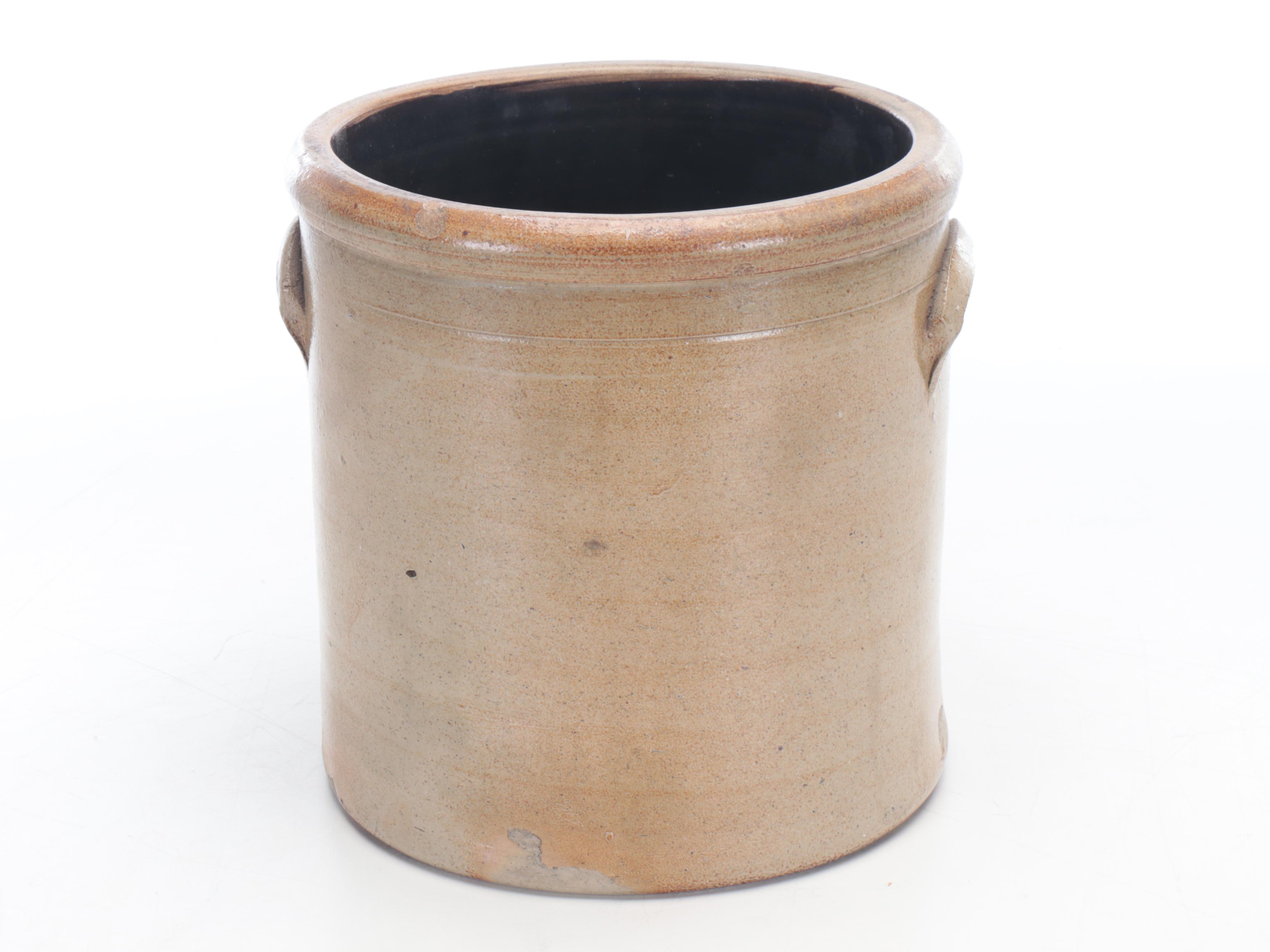 Red Wing Stoneware Crock with Cobalt Freehand Bee Sting Design