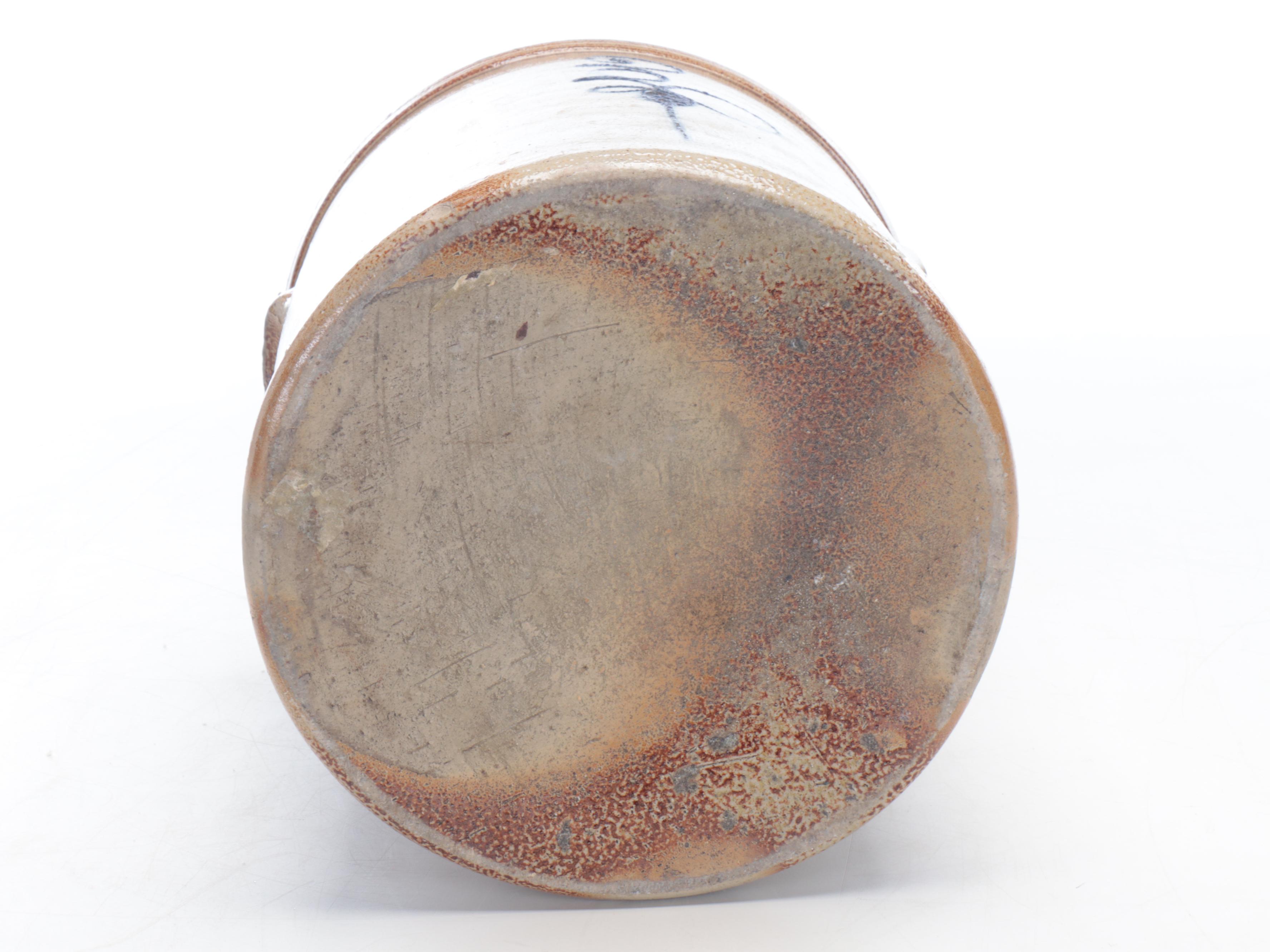 Red Wing Stoneware Crock with Cobalt Freehand Bee Sting Design