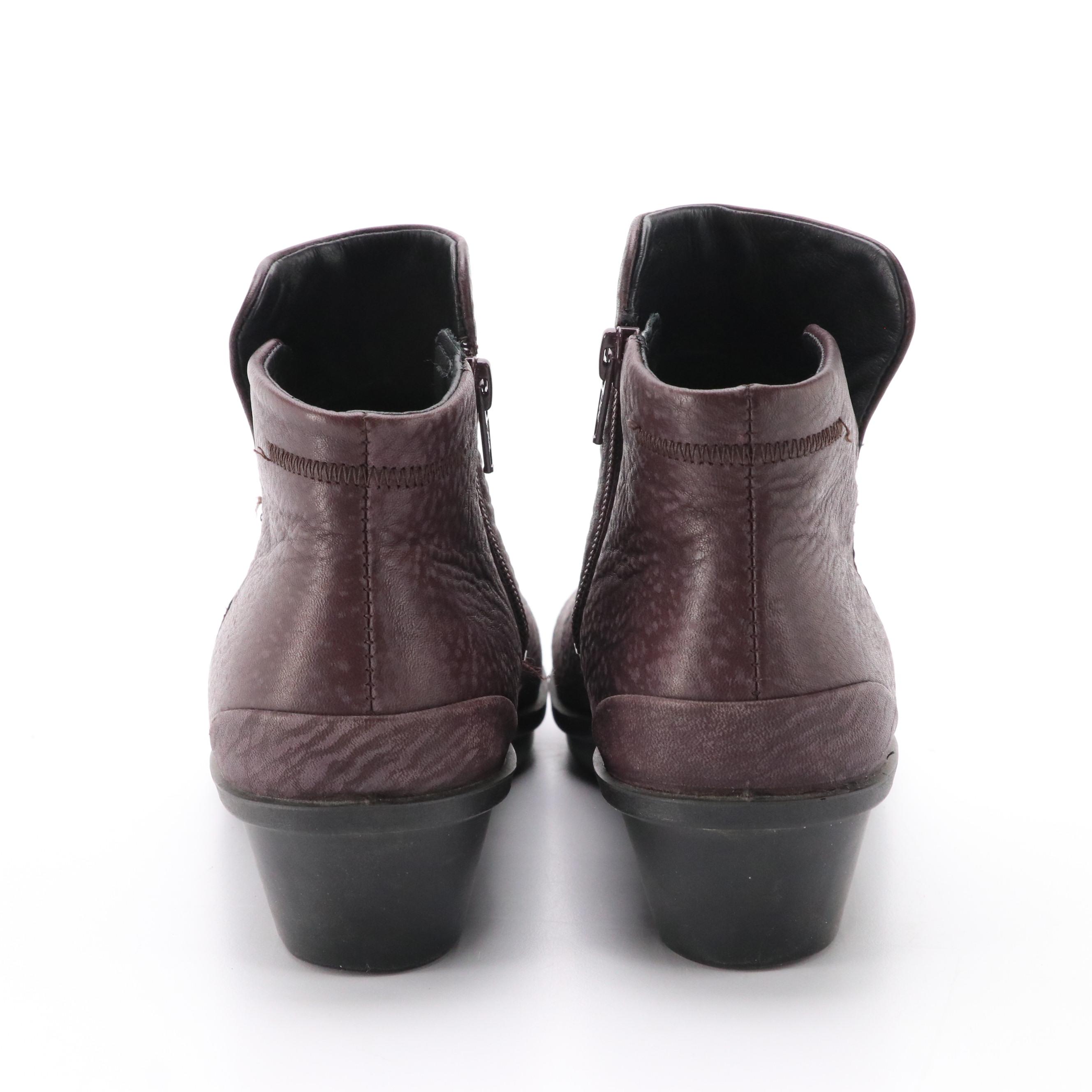 Ecco Skyler Wedge Booties in Leather