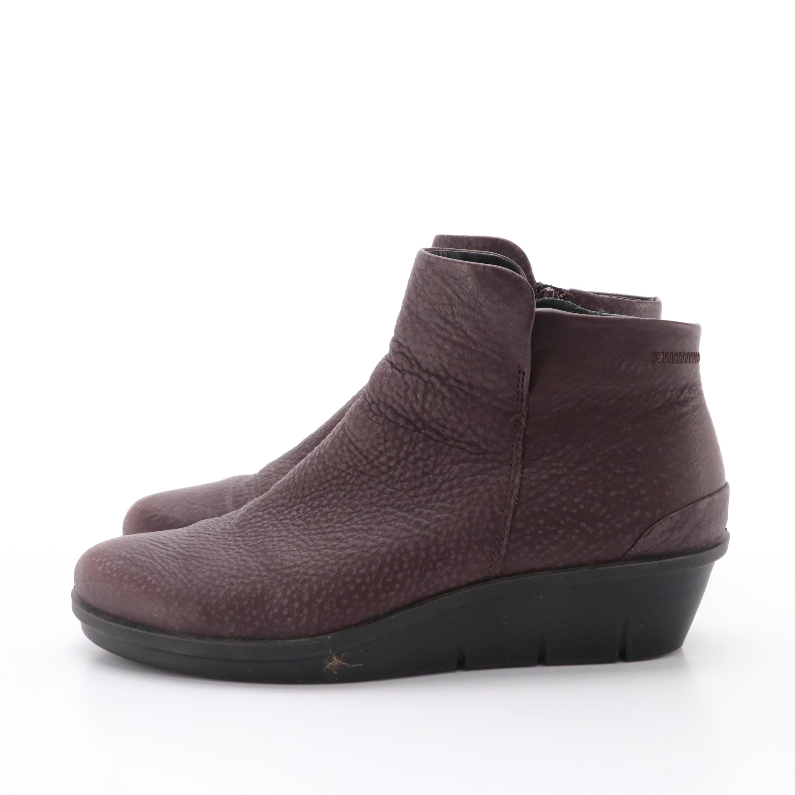 Ecco Skyler Wedge Booties in Leather
