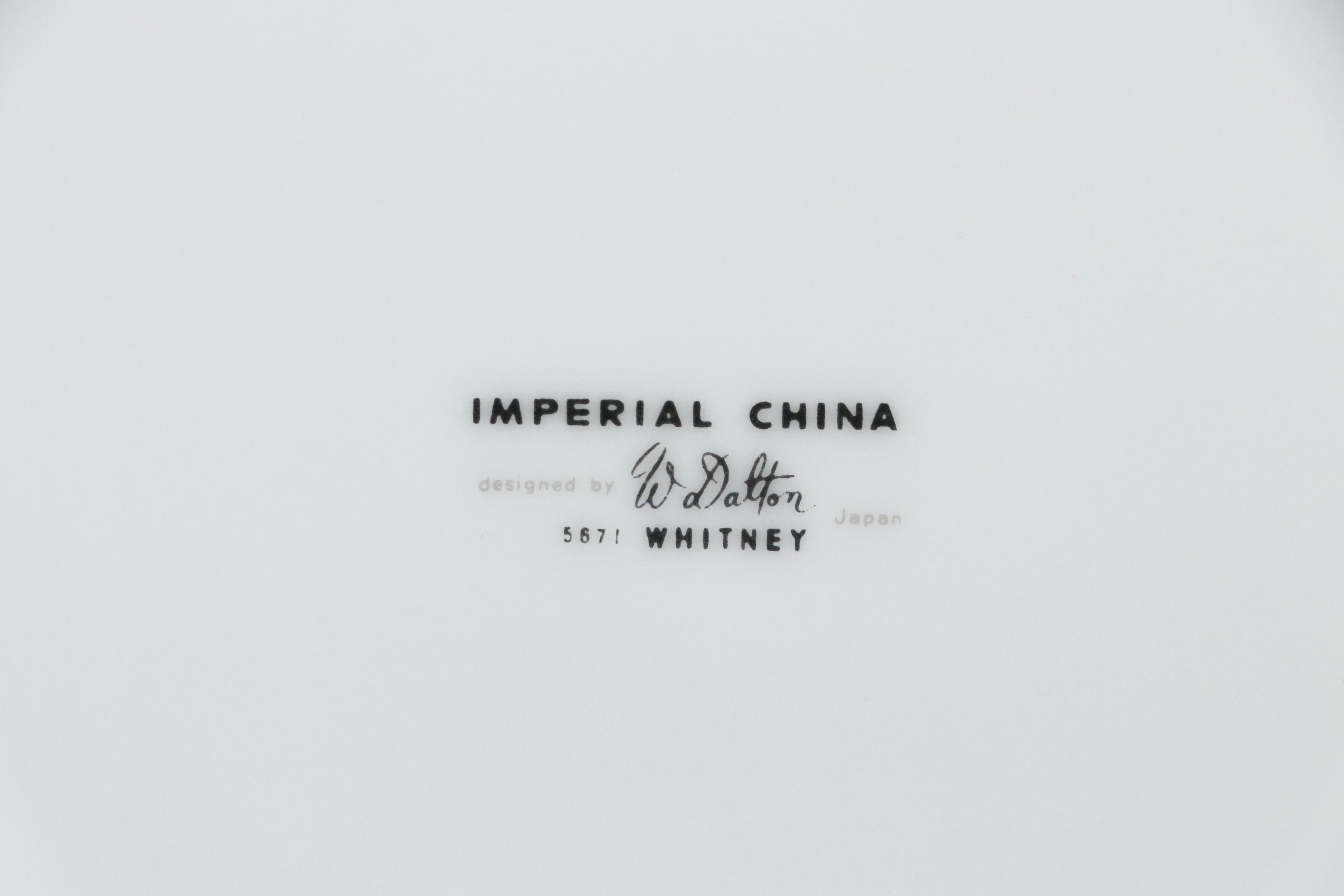 W. Dalton for Imperial China "Whitney" Porcelain Dinnerware, Late 20th Century