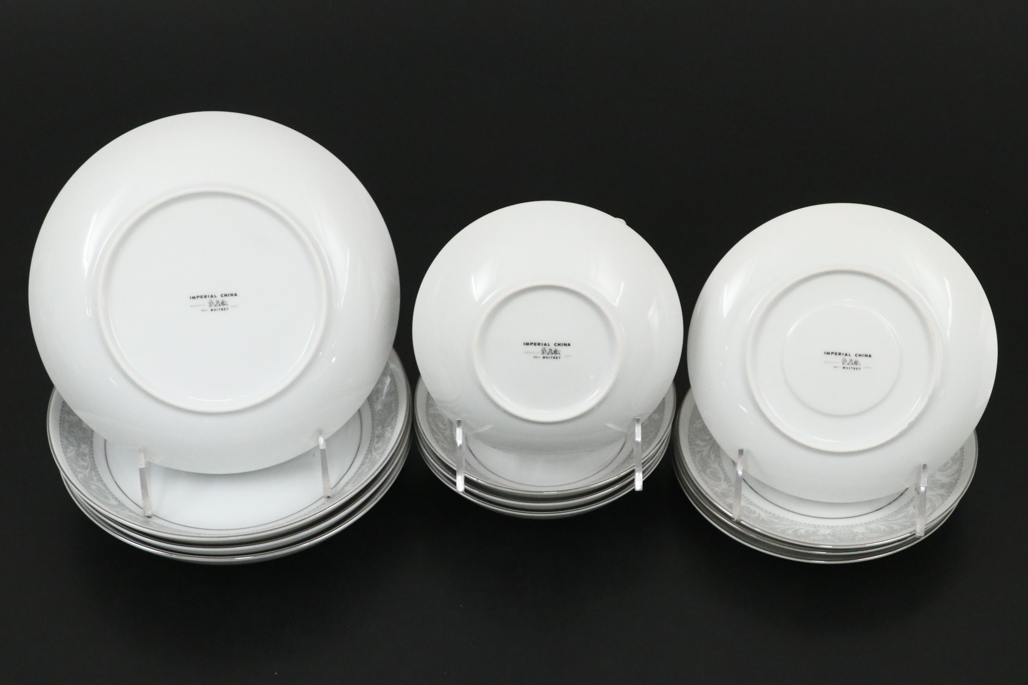 W. Dalton for Imperial China "Whitney" Porcelain Dinnerware, Late 20th Century