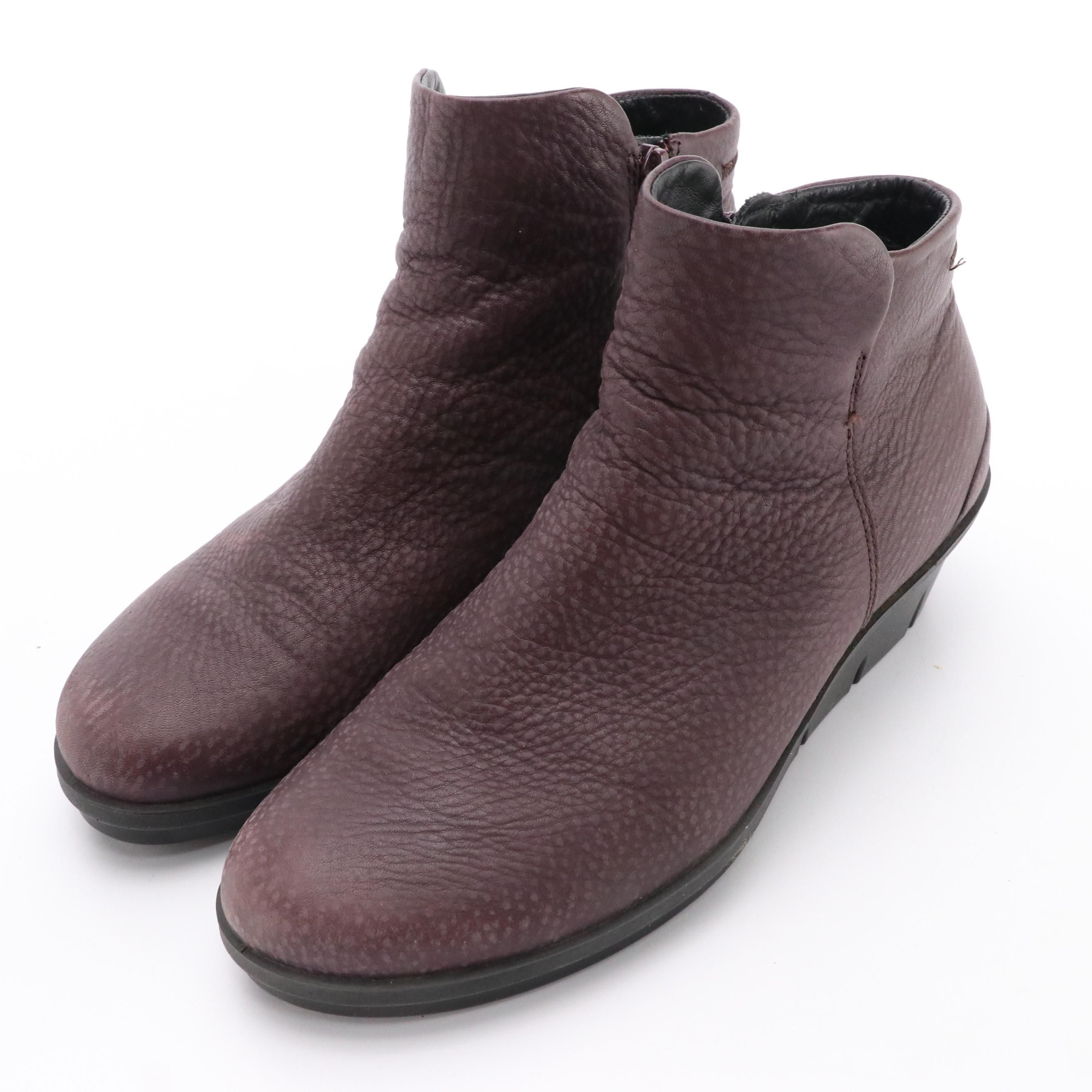 Ecco Skyler Wedge Booties in Leather
