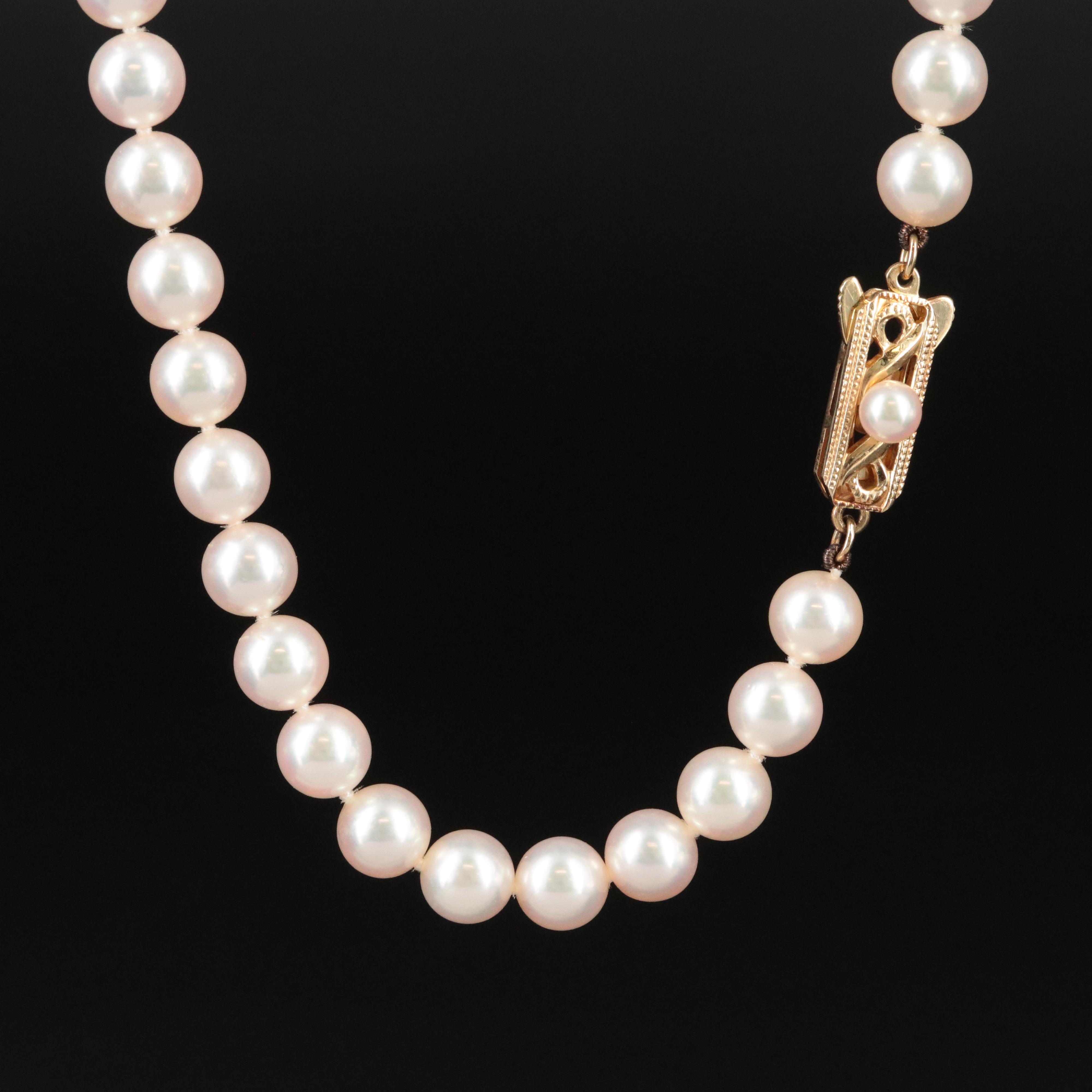 Mikimoto Pearl Necklace with 14K Clasp