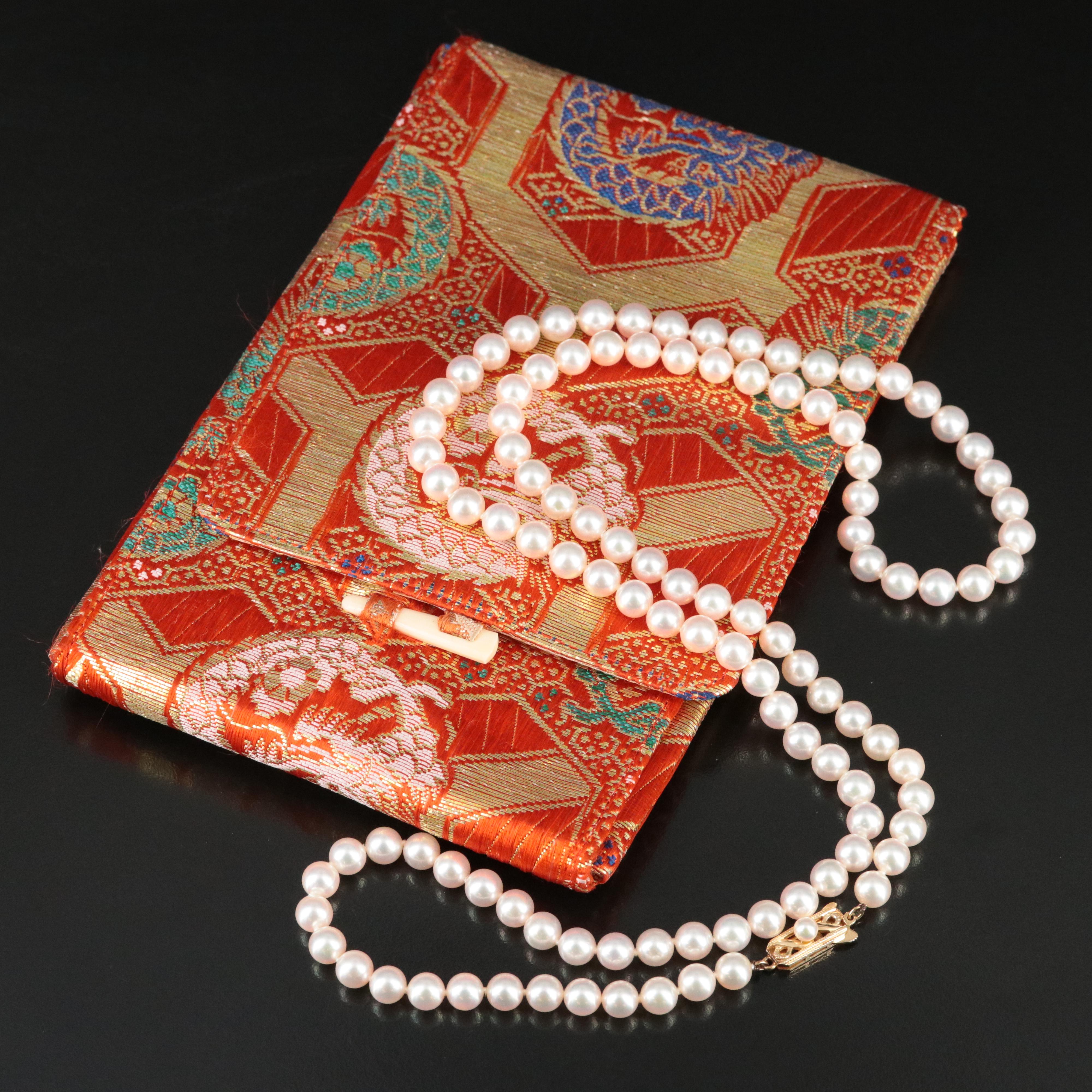 Mikimoto Pearl Necklace with 14K Clasp