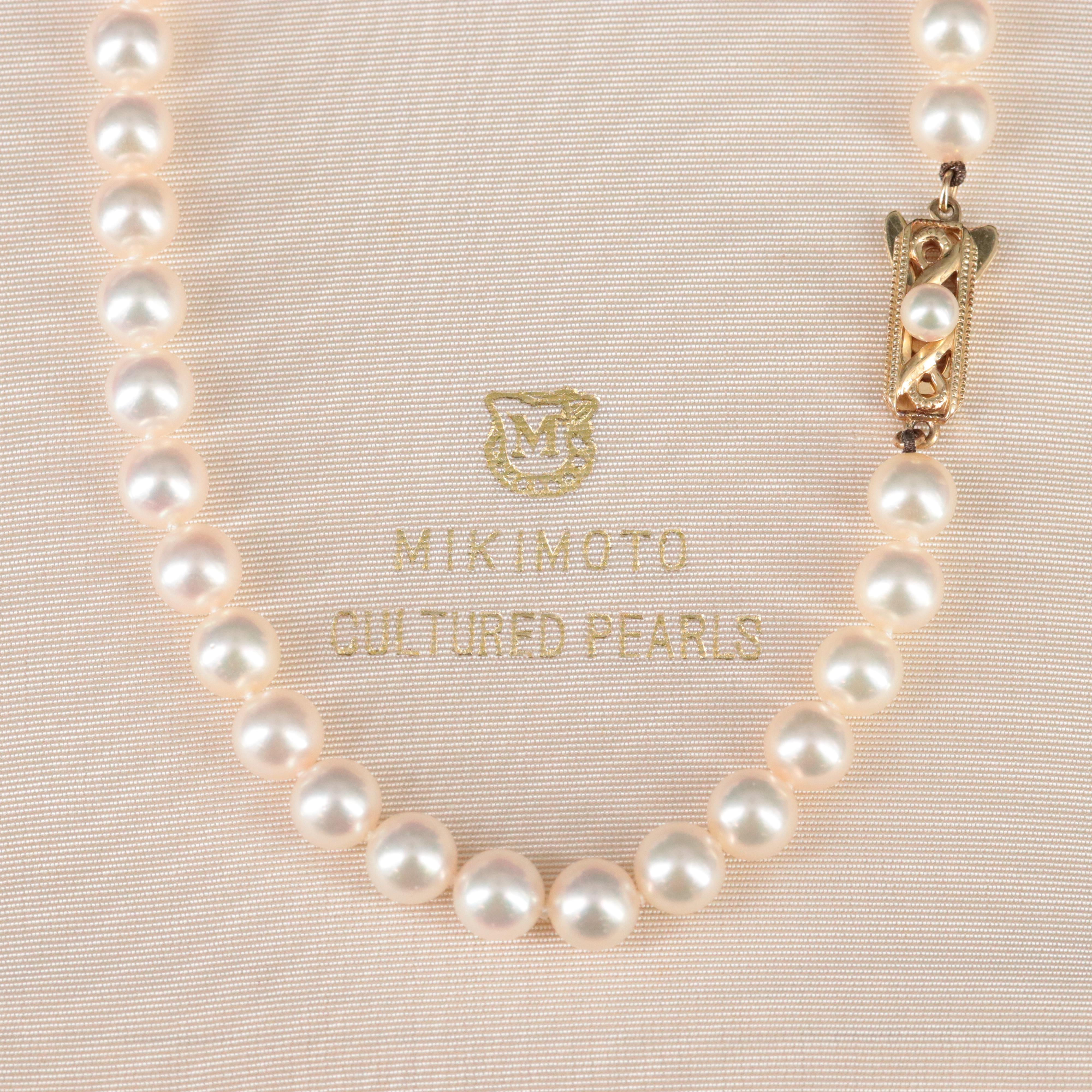 Mikimoto Pearl Necklace with 14K Clasp
