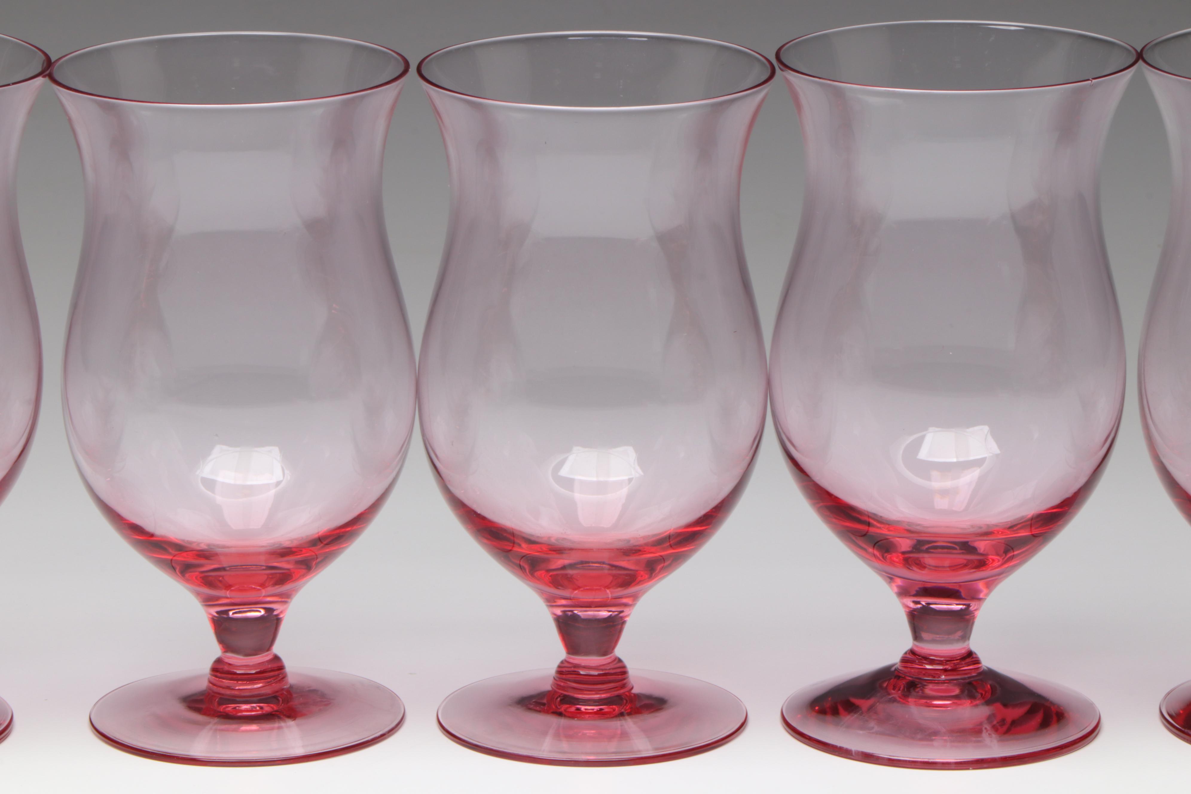 Mikasa Pink Glass Ice Tea Glasses