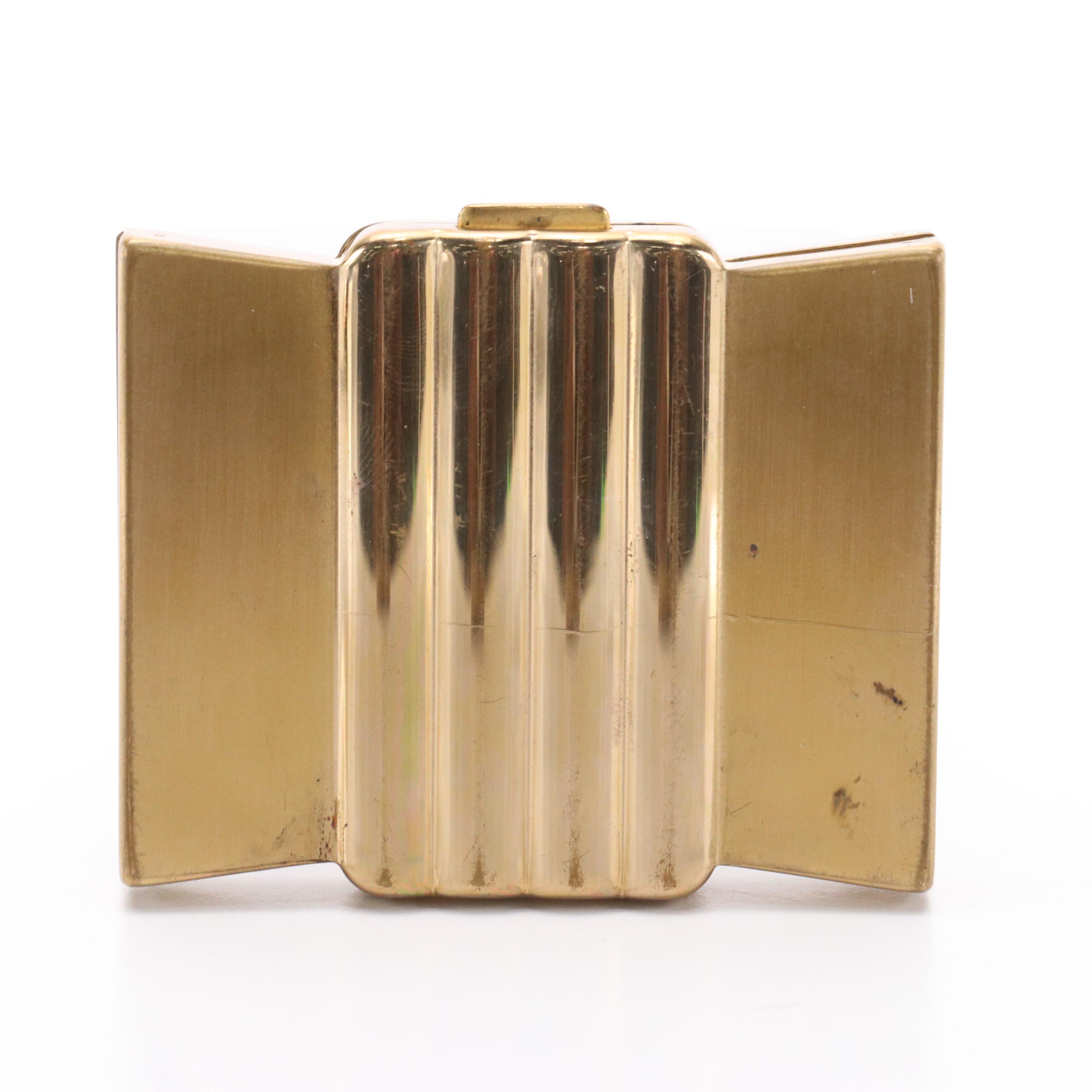 Volupté Powder Compact in Gold Tone Brass/Enamel