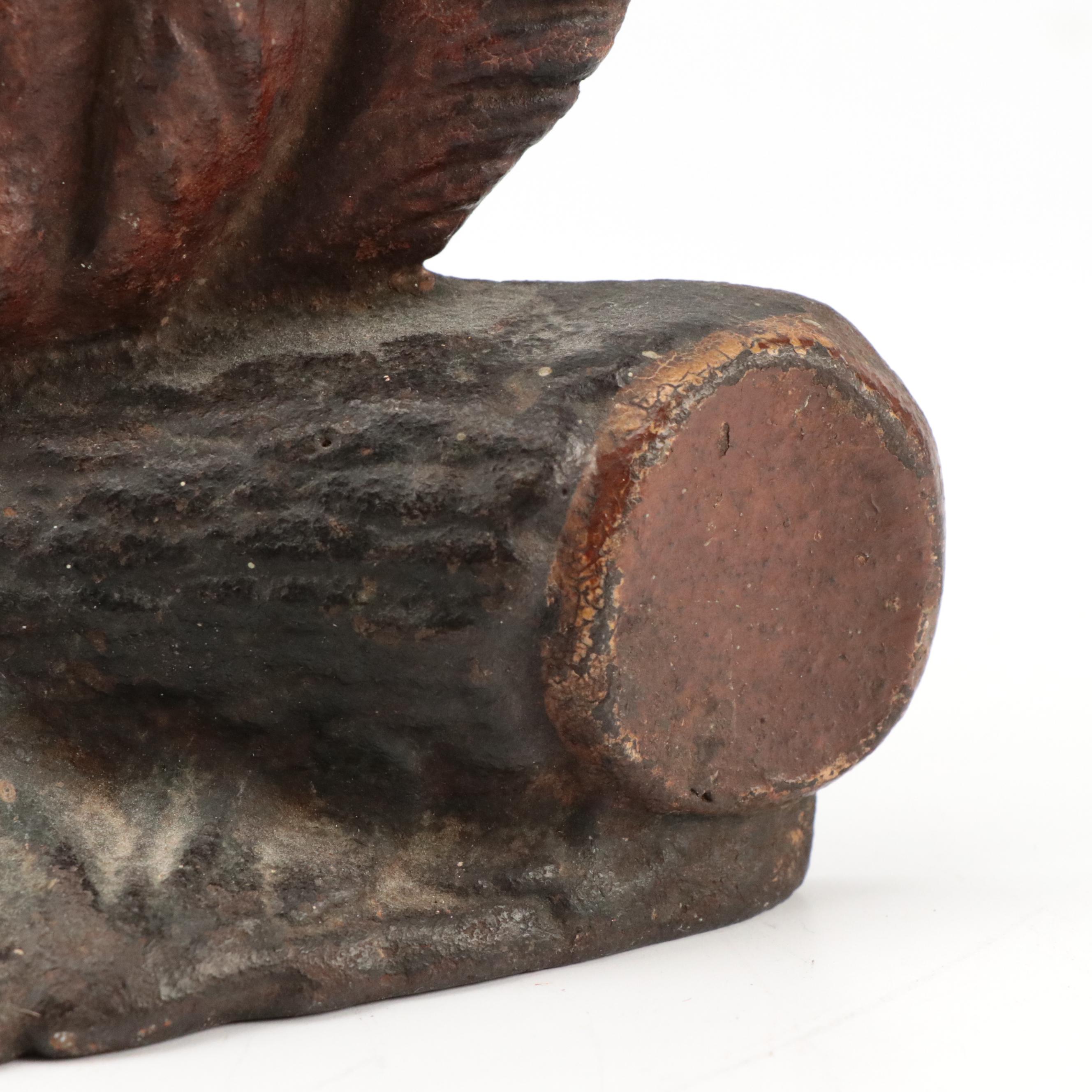 Nitney Cast Iron Squirrel Eating Nut Doorstop, Early to Mid-20th Century