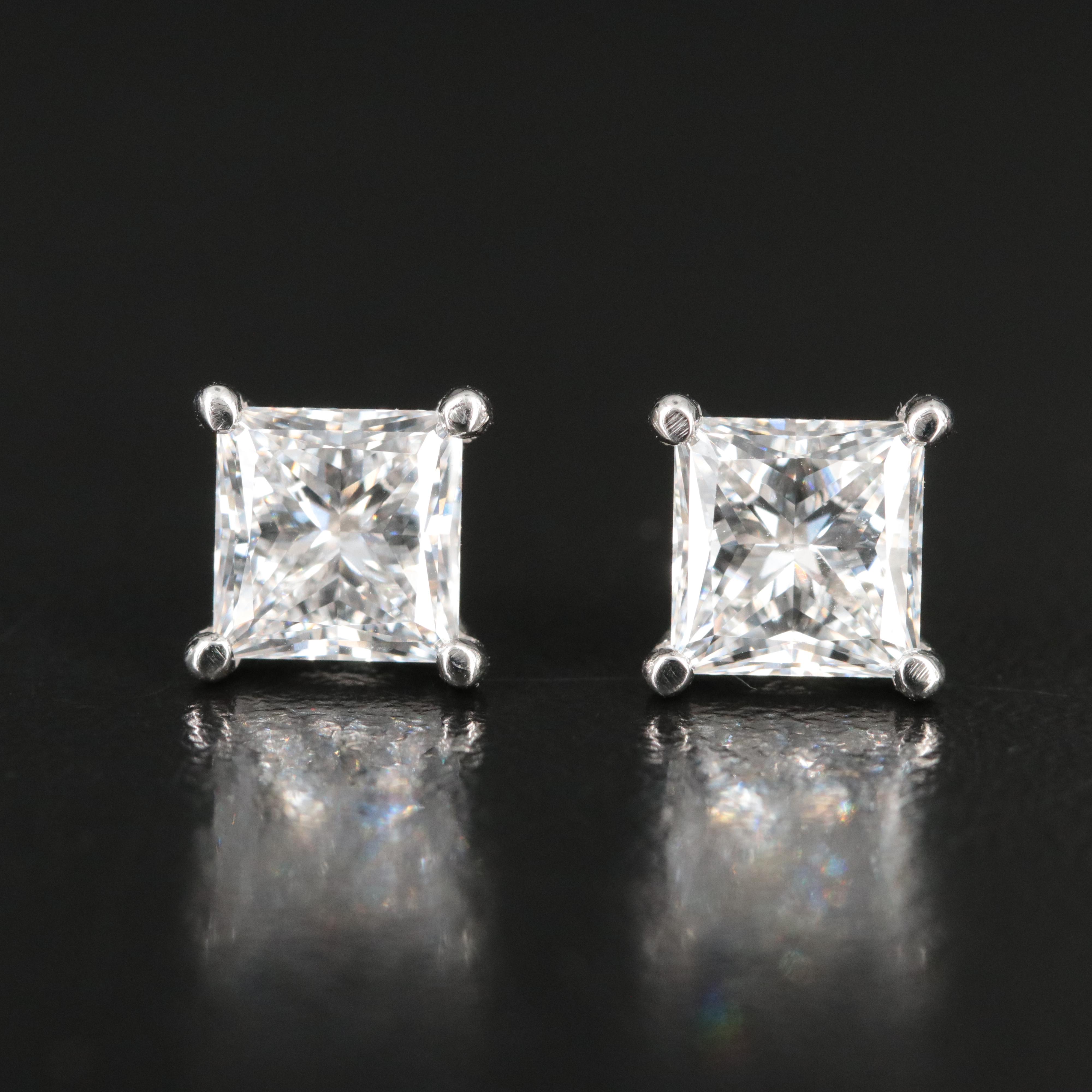 Platinum 3.84 CTW Lab Grown Diamond Stud Earrings with IGI Reports