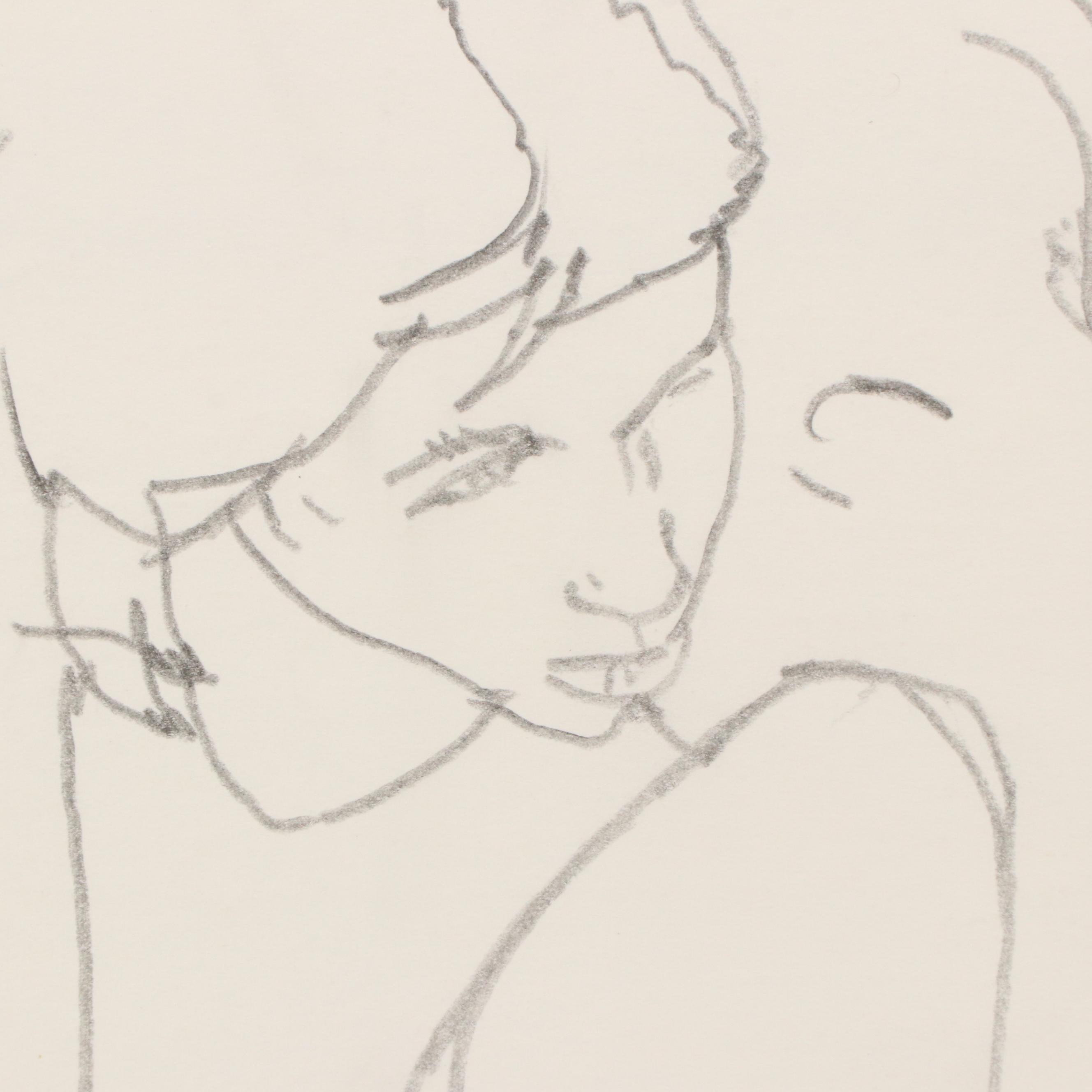 Paul Wagener Graphite Drawing of Figural Studies, Late 20th Century