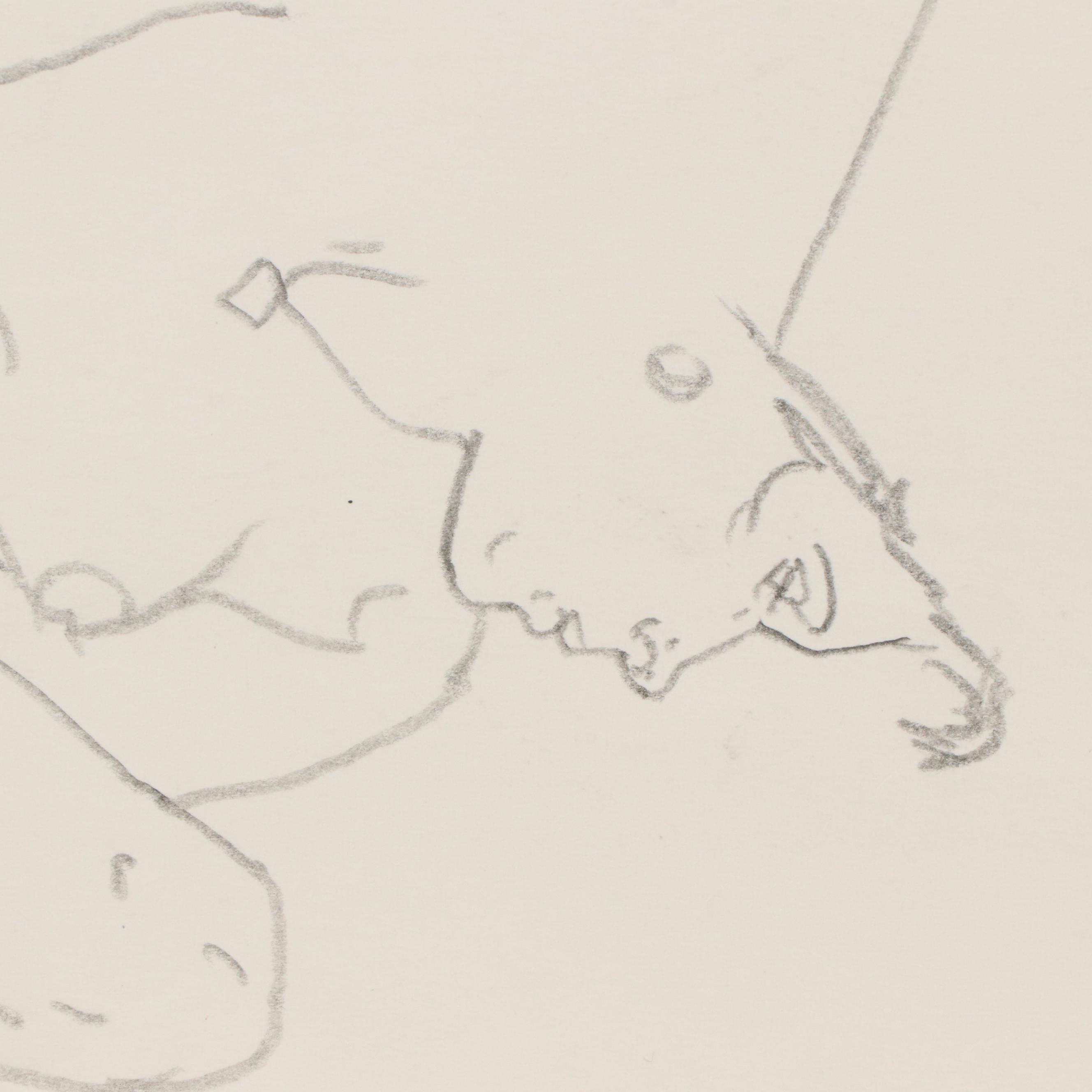 Paul Wagener Graphite Drawing of Figural Studies, Late 20th Century