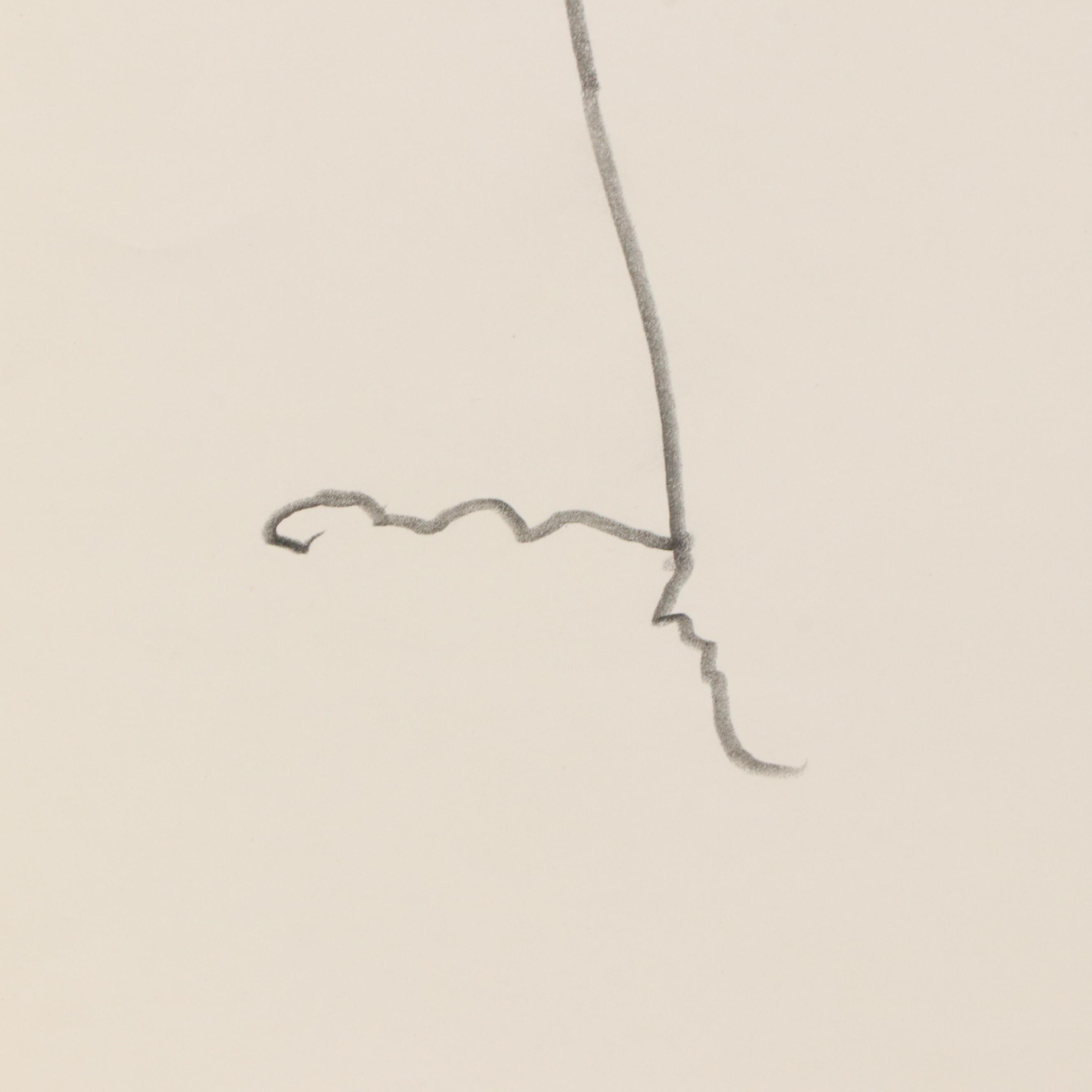 Paul Wagener Graphite Drawing of Figure Study, Late 20th Century