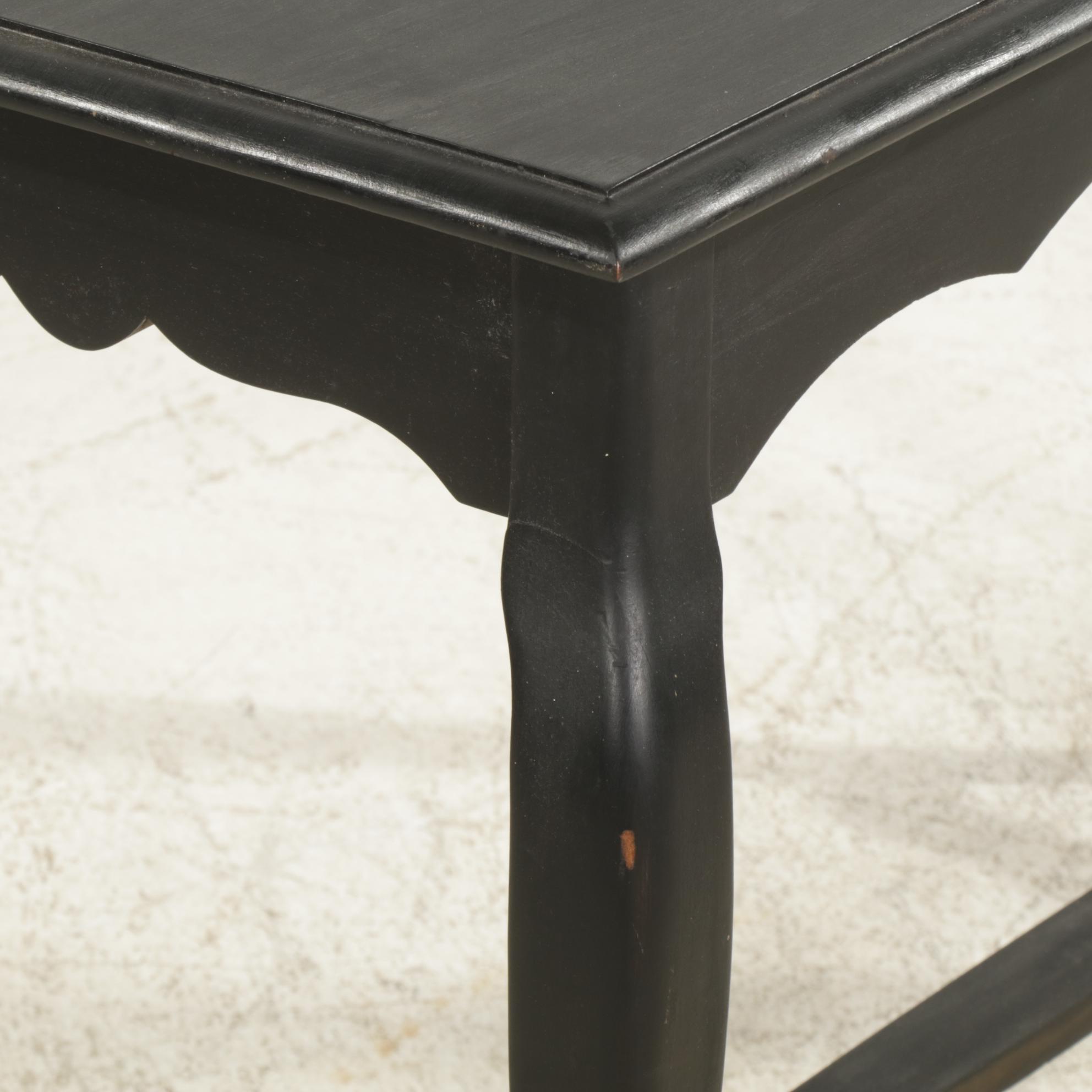 Black Painted Wood Console Table