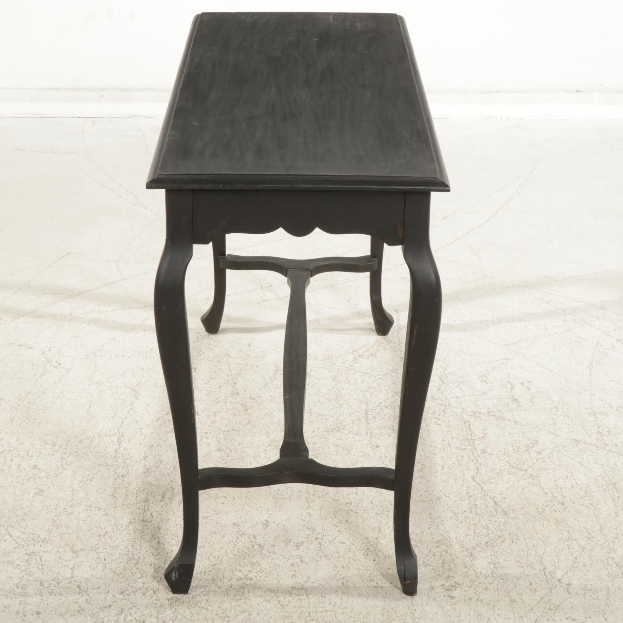 Black Painted Wood Console Table