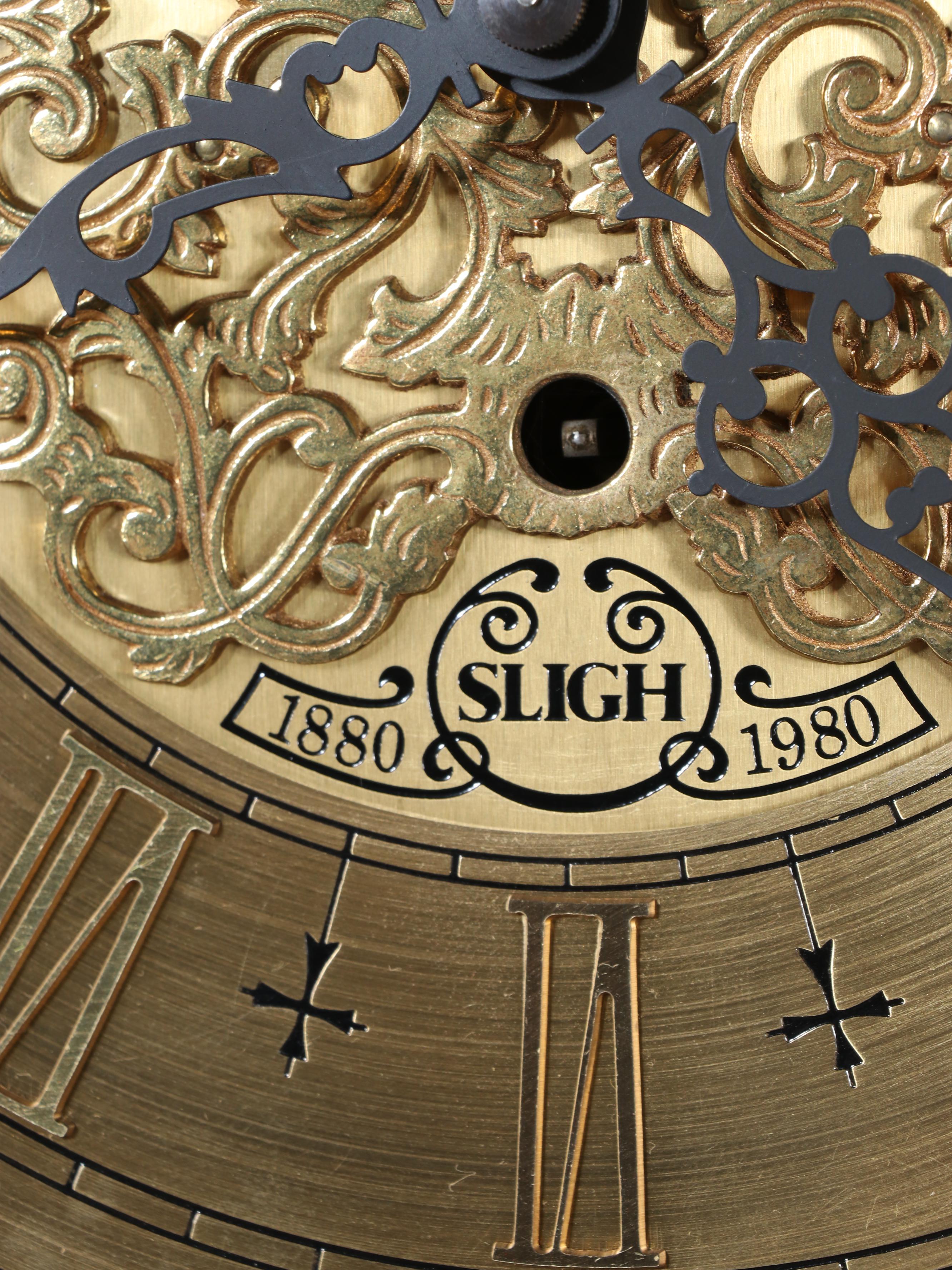 Sligh Georgian Style Inlaid Mahogany Grandfather Clock