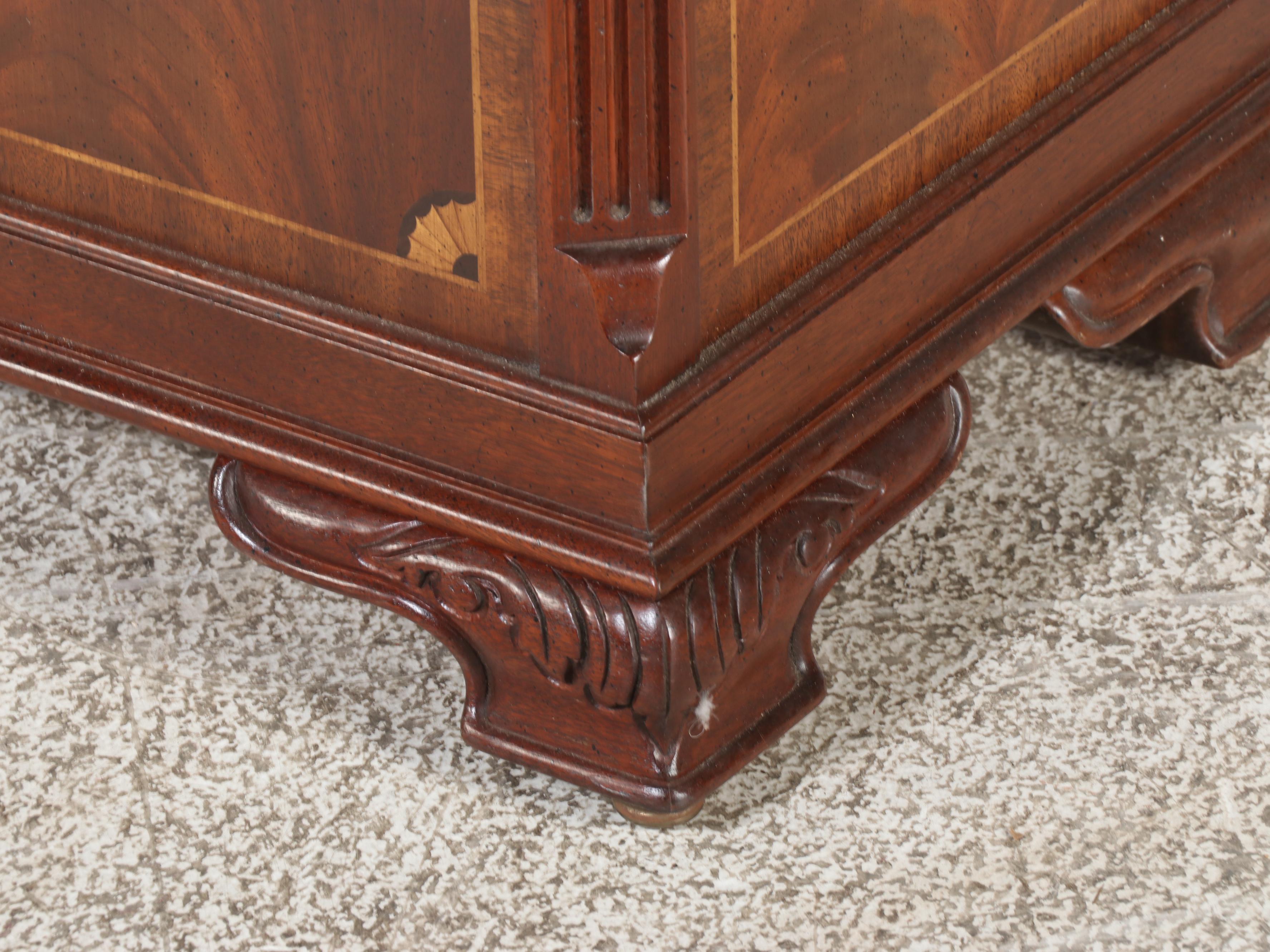 Sligh Georgian Style Inlaid Mahogany Grandfather Clock