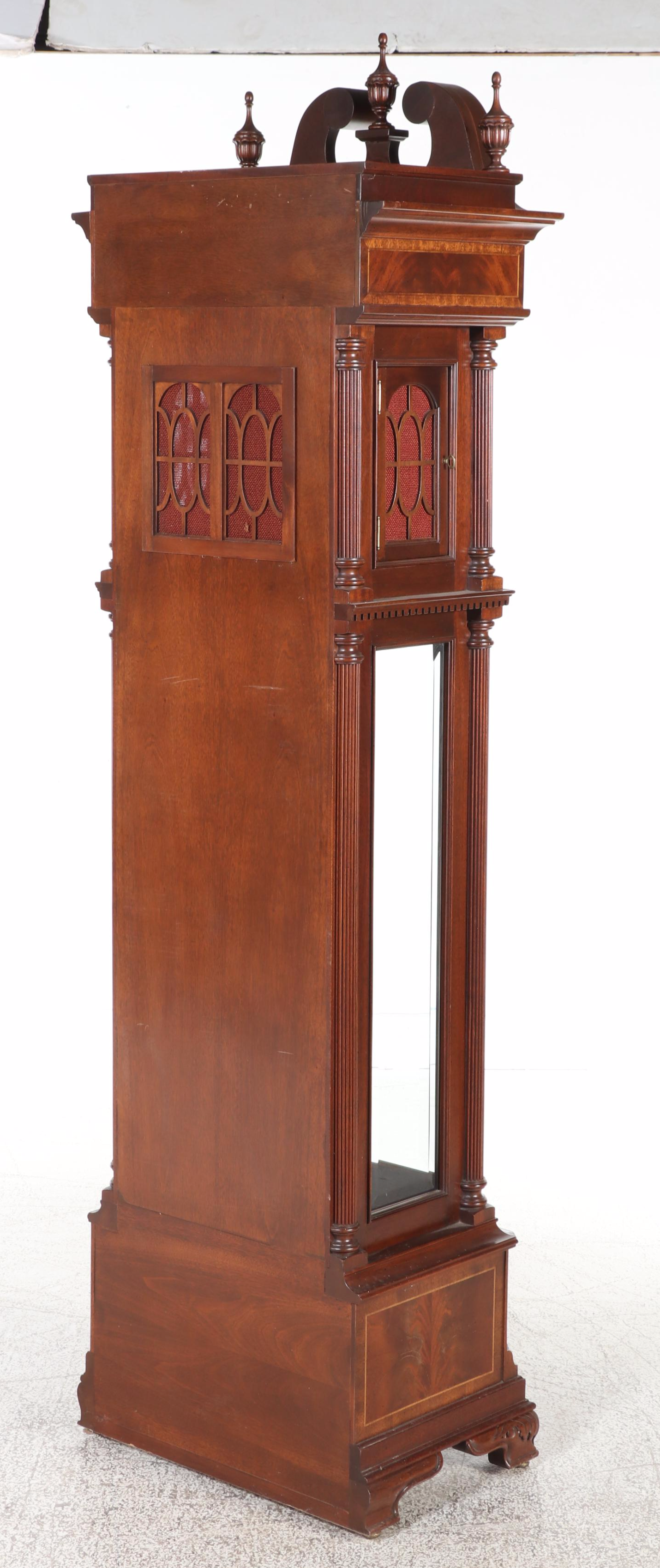 Sligh Georgian Style Inlaid Mahogany Grandfather Clock