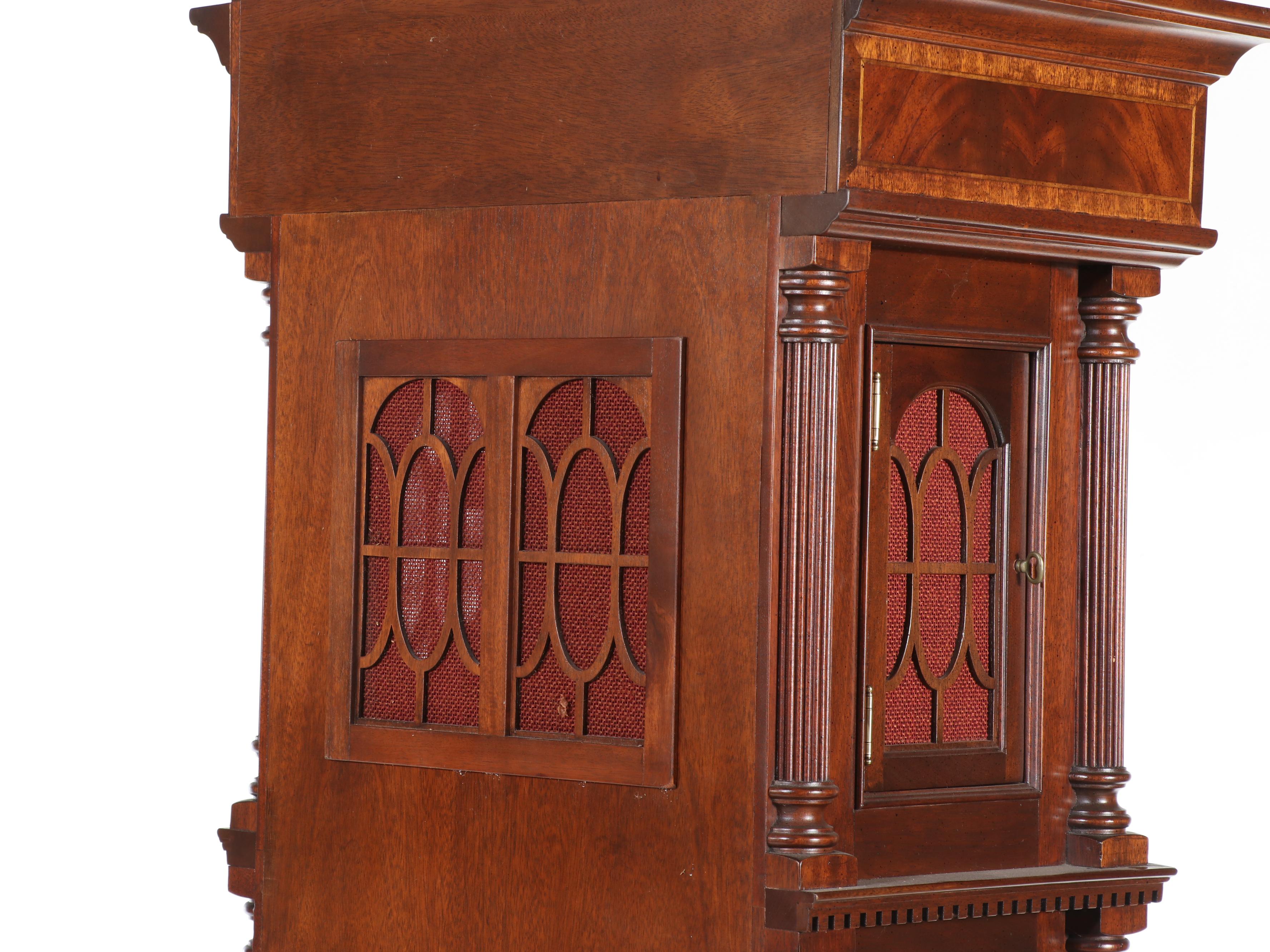 Sligh Georgian Style Inlaid Mahogany Grandfather Clock