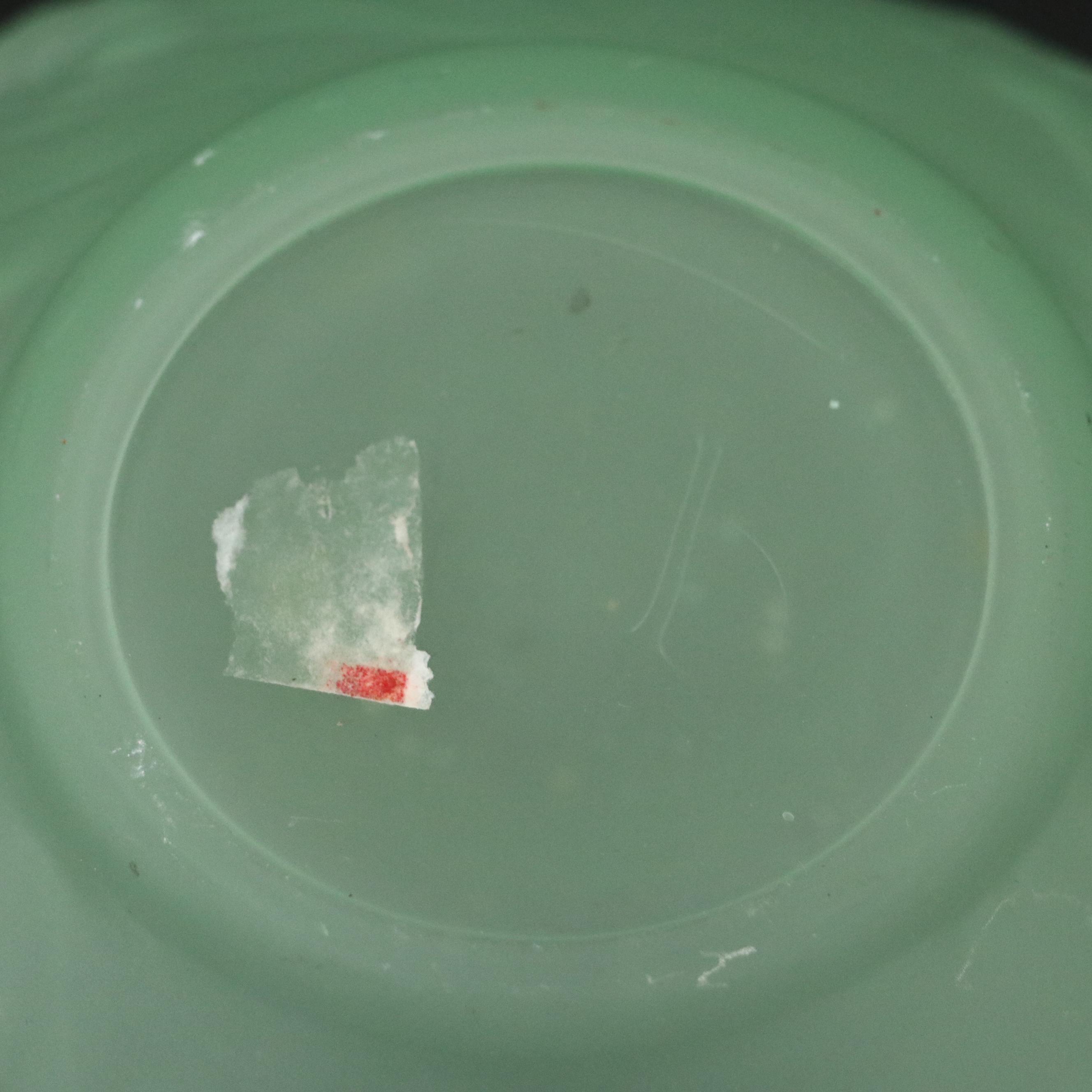 Tiffin-Franciscan "Poppy" Satin Vaseline Glass Vase, Early to Mid-20th C.