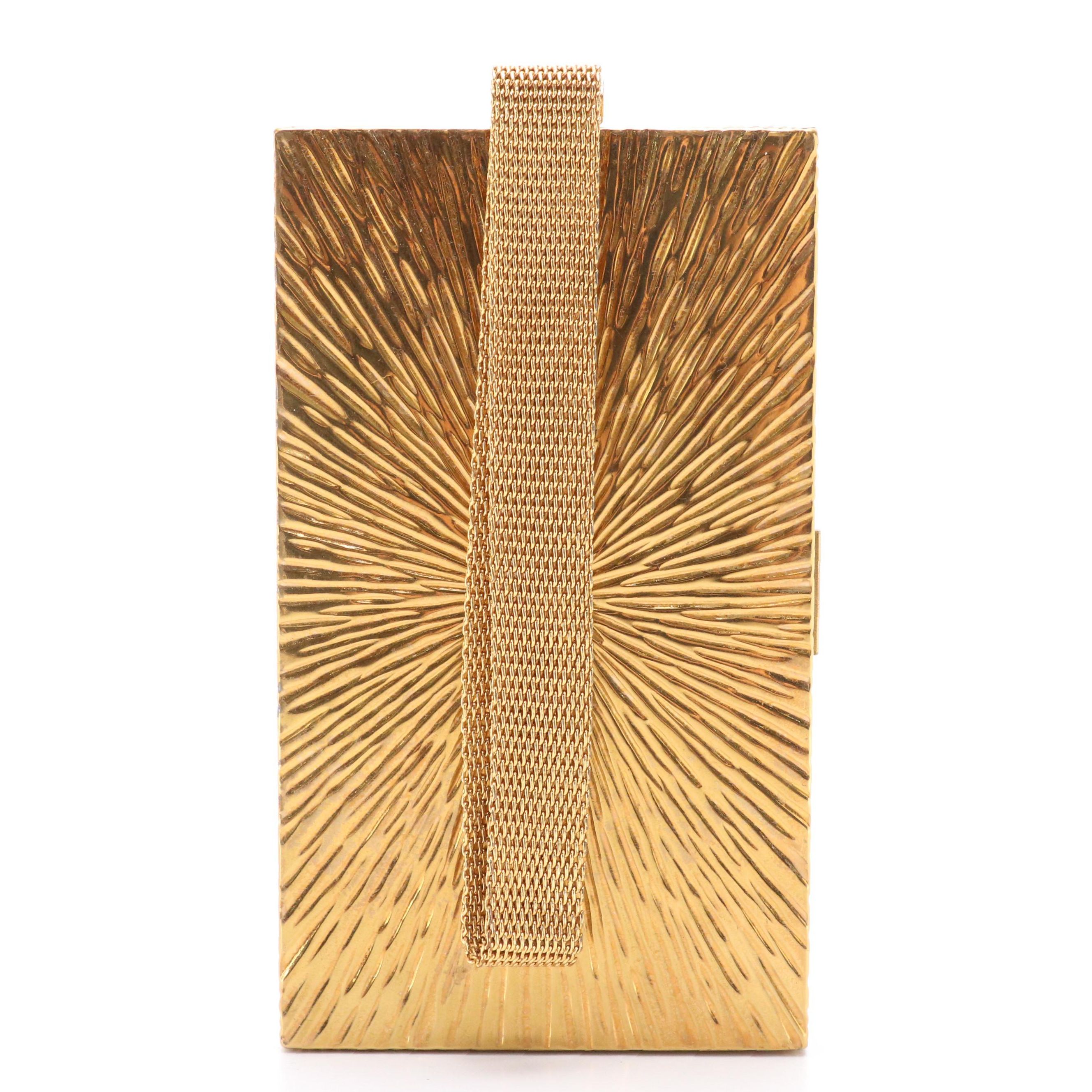 Evans Gold Tone Double-Side Minaudière with Box, Mid-20th Century