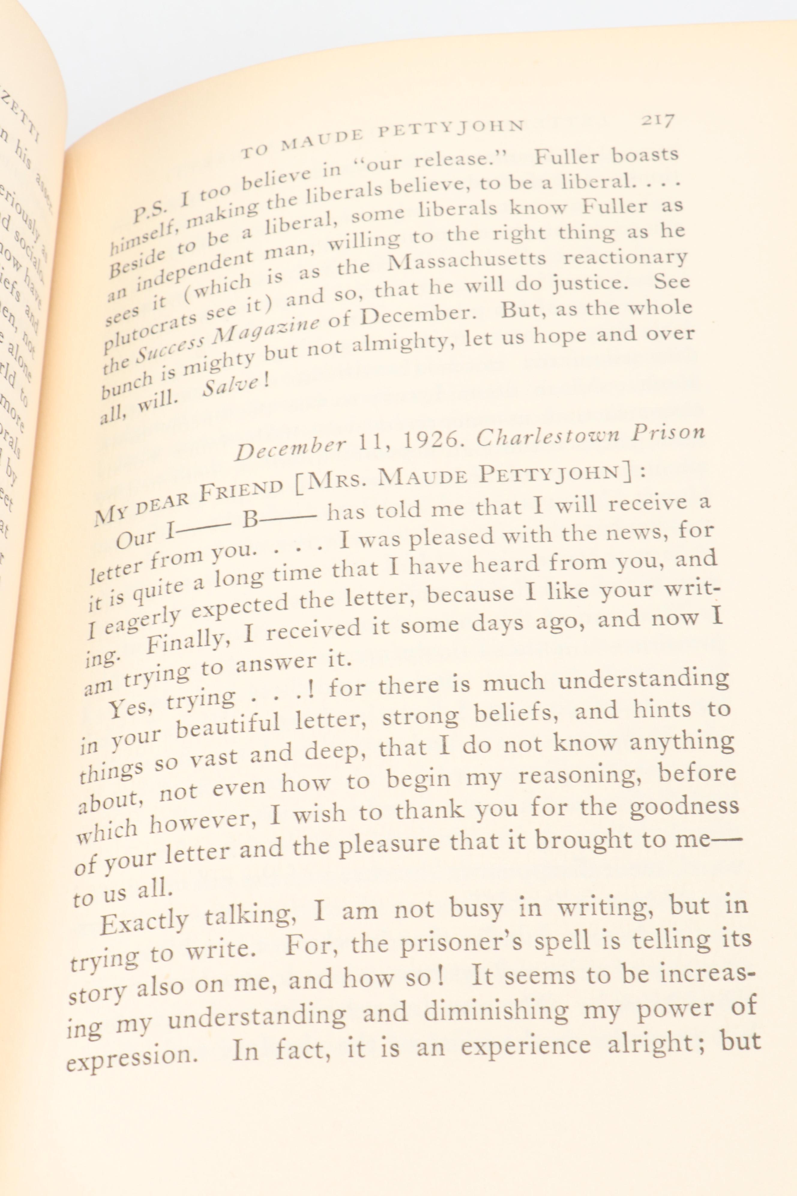 First Edition "Letters of Sacco and Vanzetti" Edited by Frankfurter and Jackson