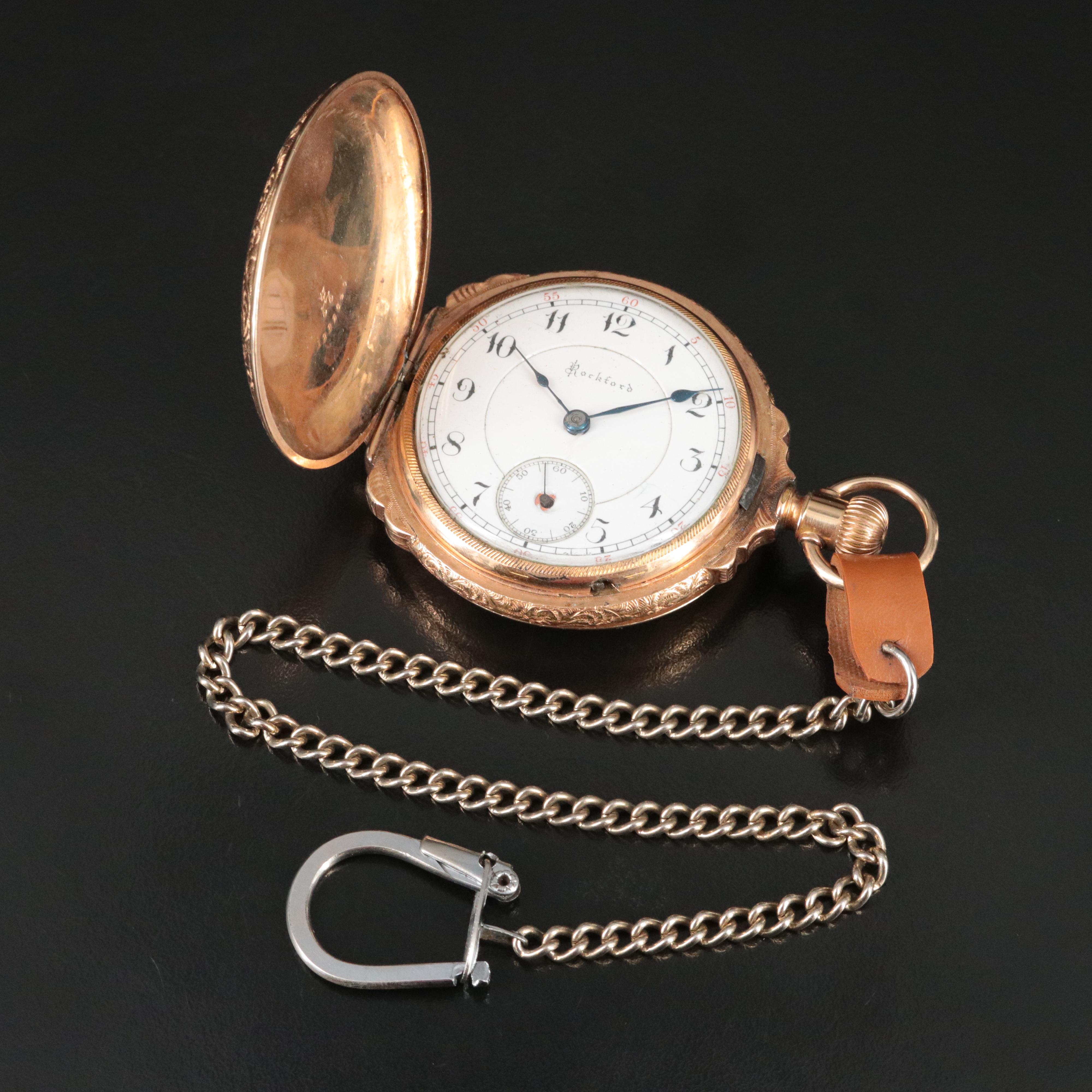 Rockford Watch Co. Gold-Plated Pocket Watch