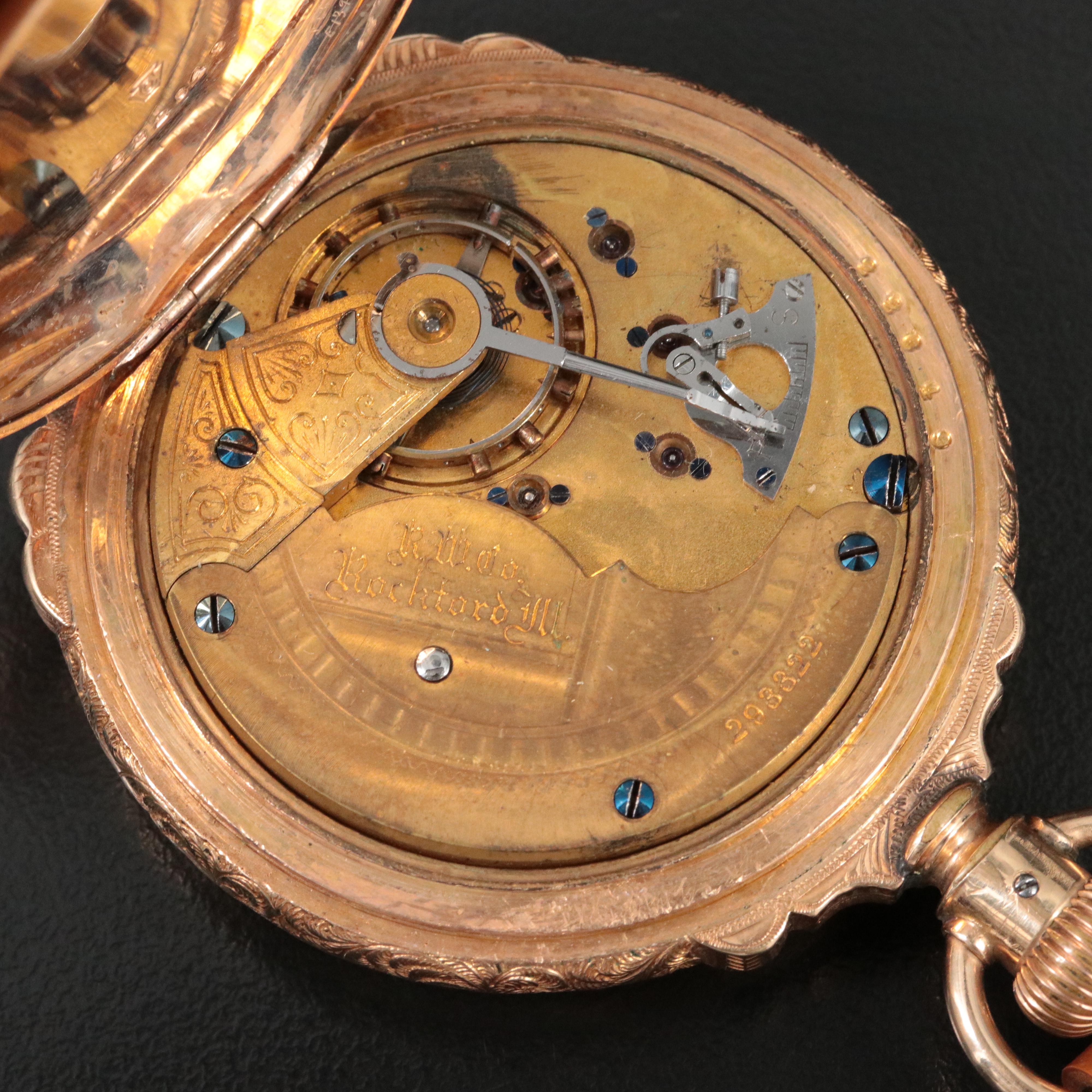 Rockford Watch Co. Gold-Plated Pocket Watch
