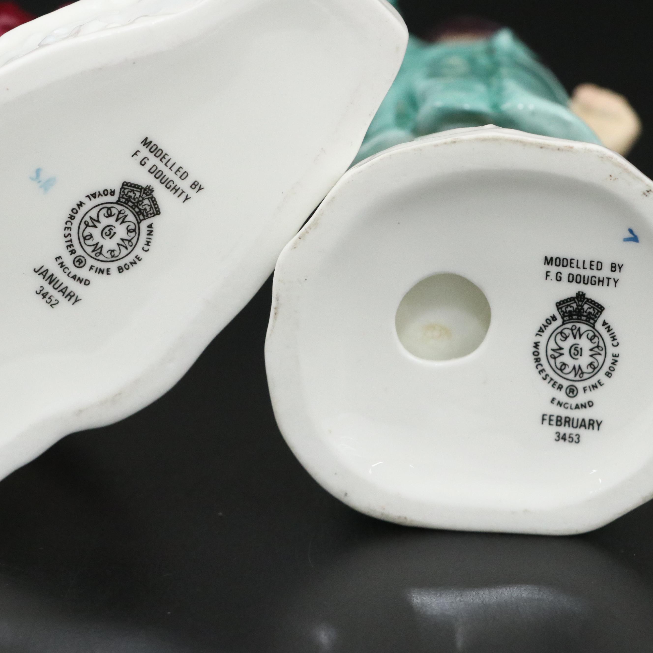 Royal Worcester Bone China Months of The Year "January," "December" and More