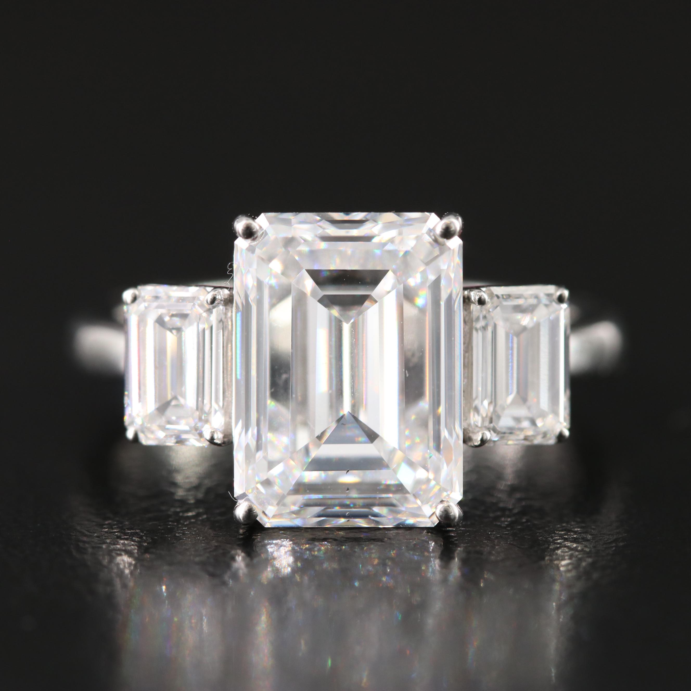 Platinum 6.07 CTW Lab Grown Diamond Ring with IGI Report