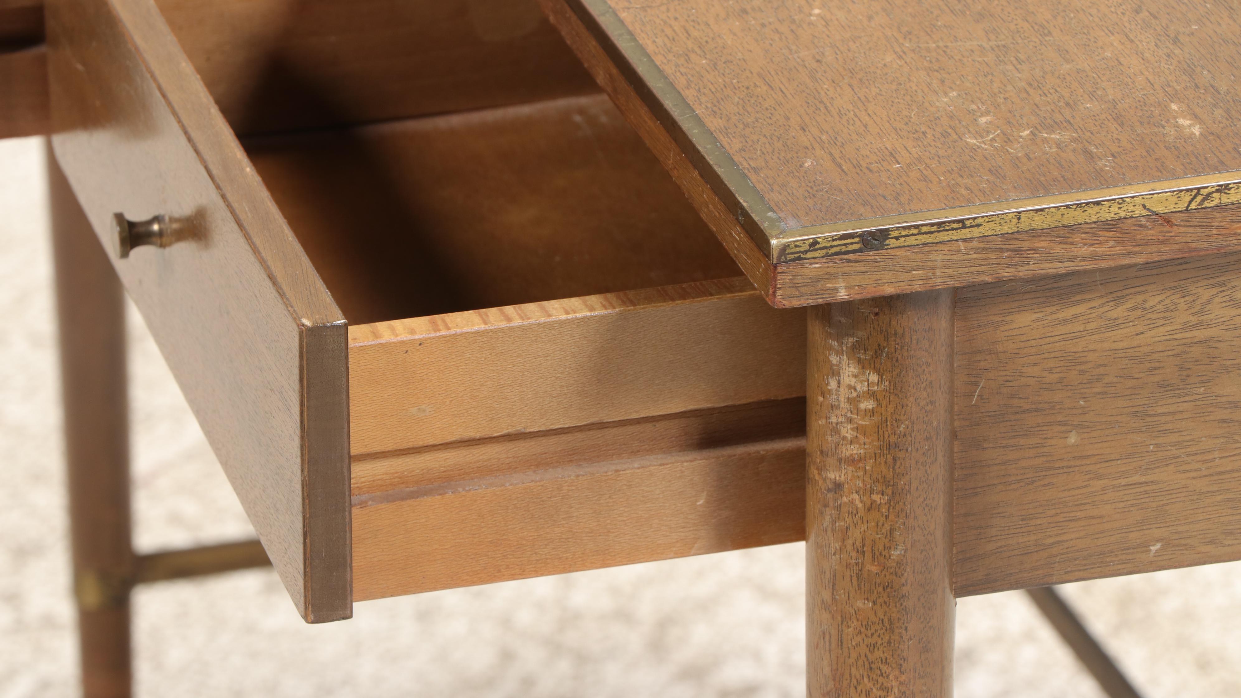 Mid Century Modern Style Wooden Two-Tier Desk, Mid to Late 20th Century