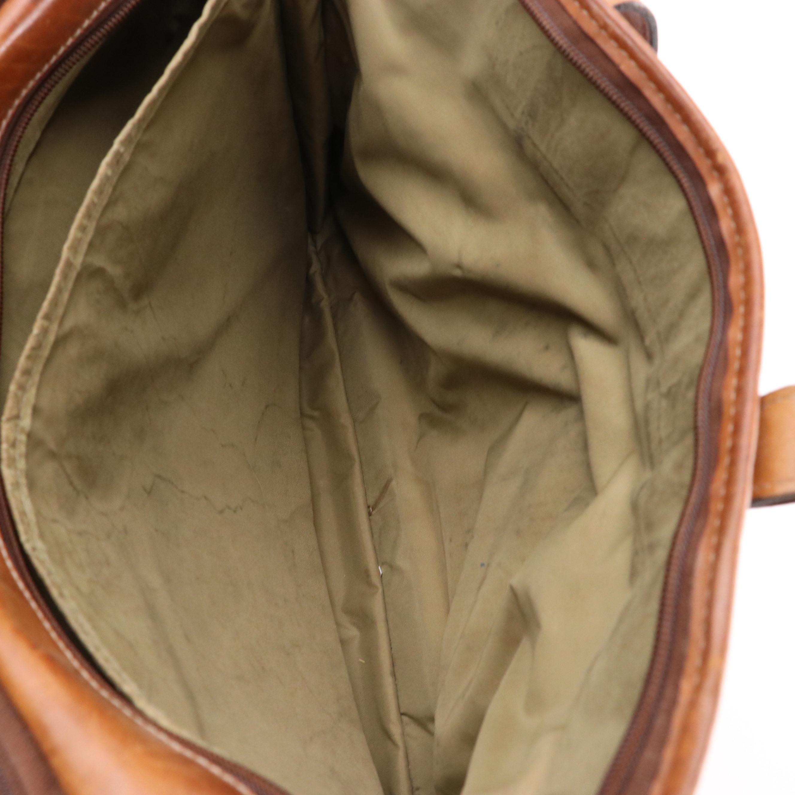 Korchmar Brown Leather Accordion-Style Briefcase Bag