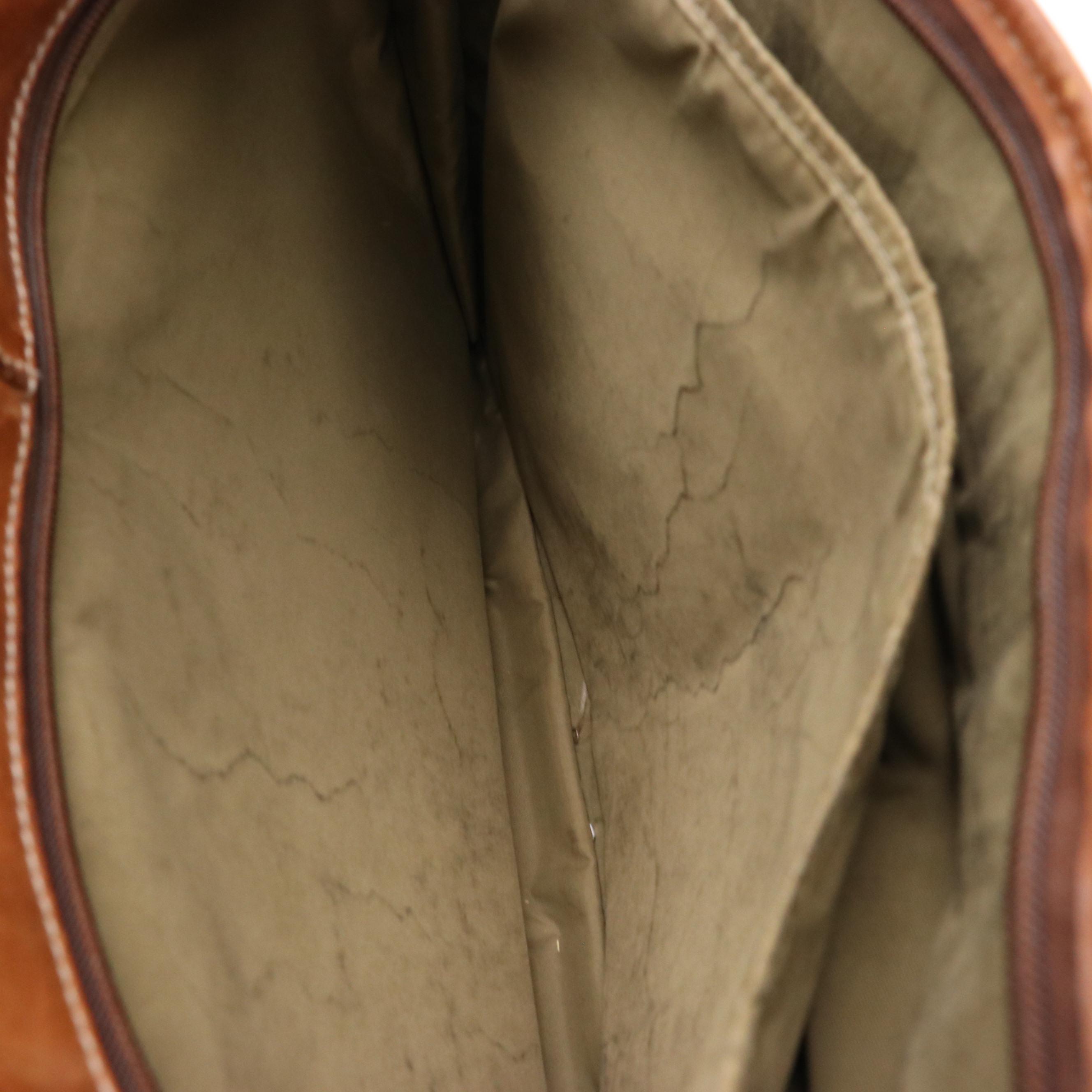 Korchmar Brown Leather Accordion-Style Briefcase Bag