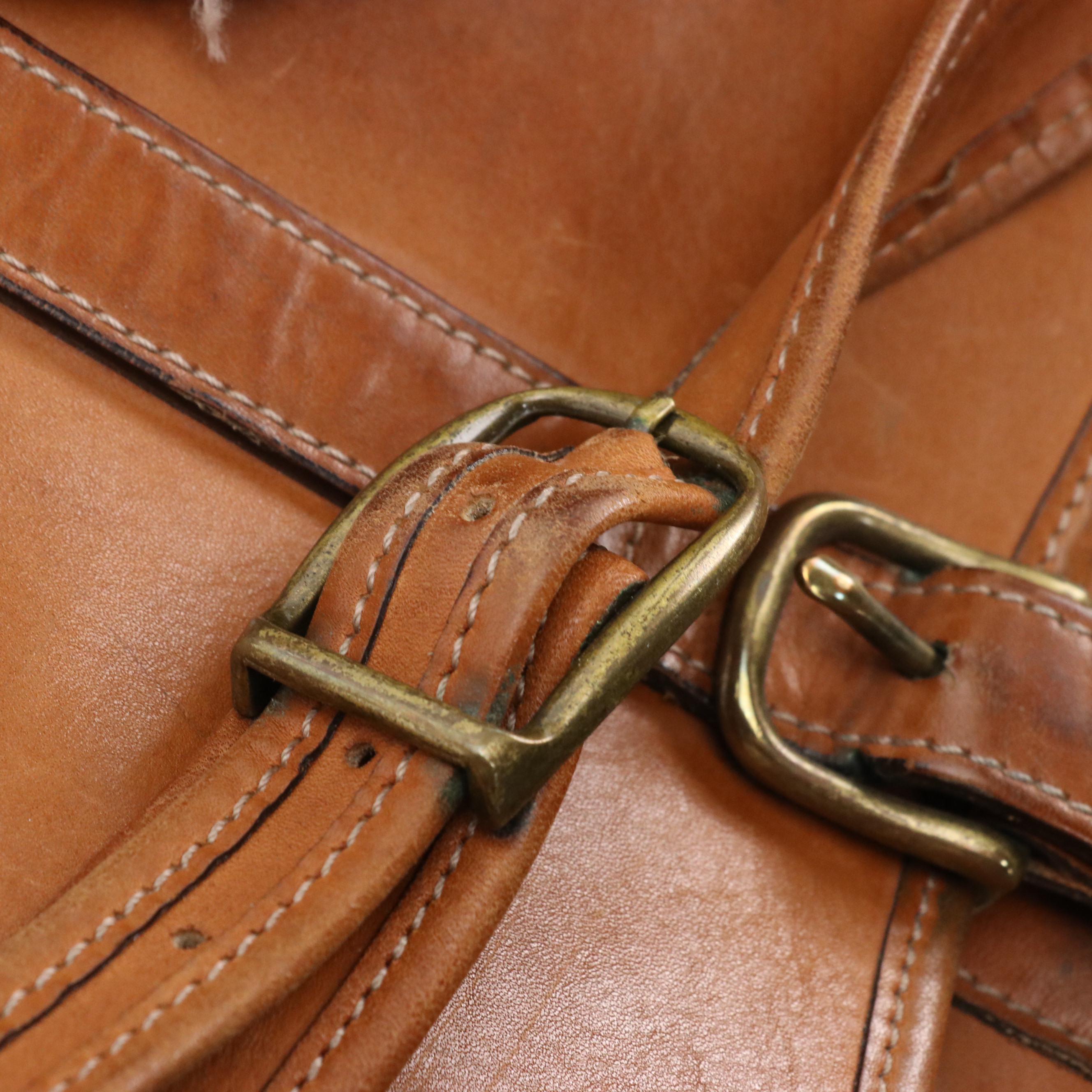 Korchmar Brown Leather Accordion-Style Briefcase Bag