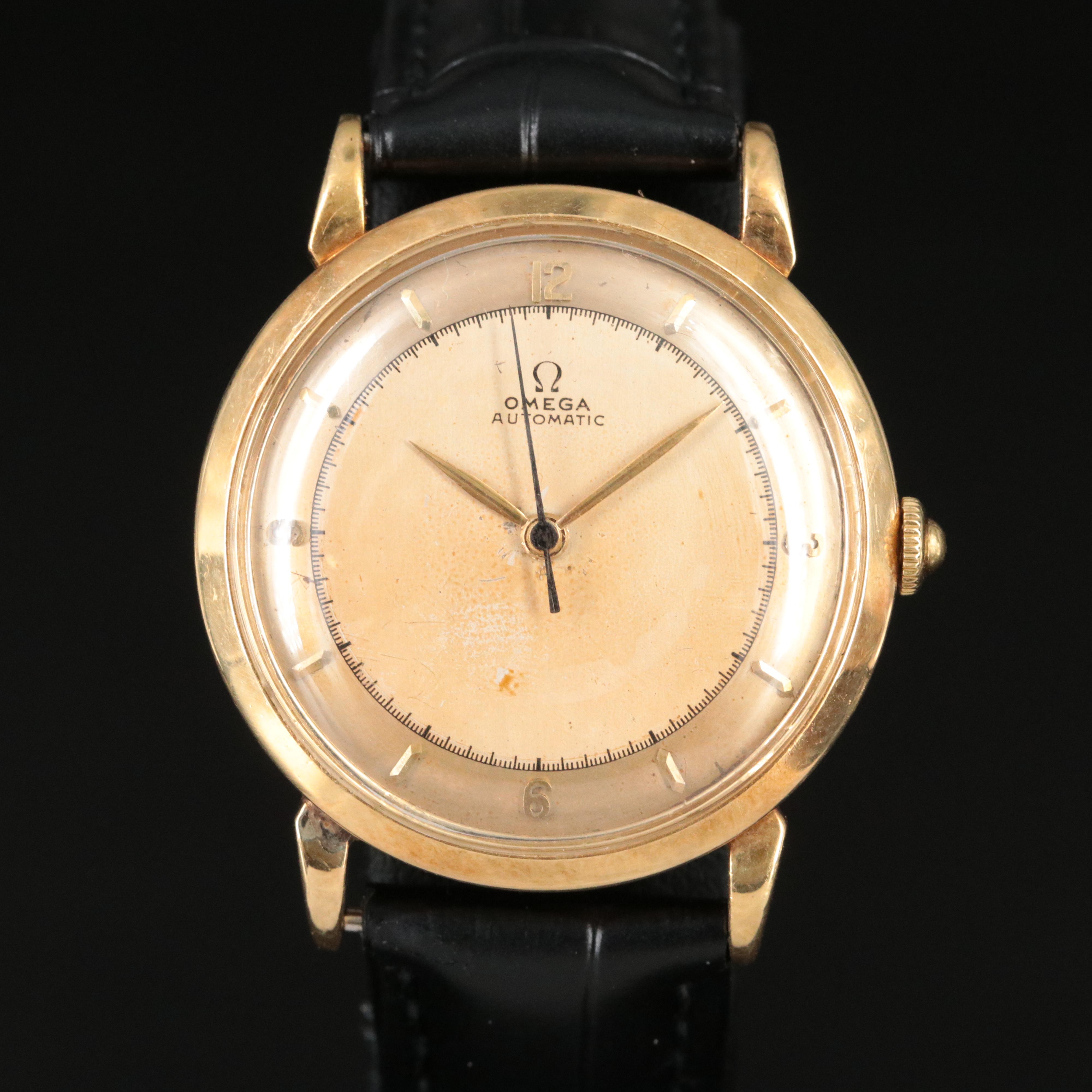 Vintage 18K Omega Bumper Automatic Watch