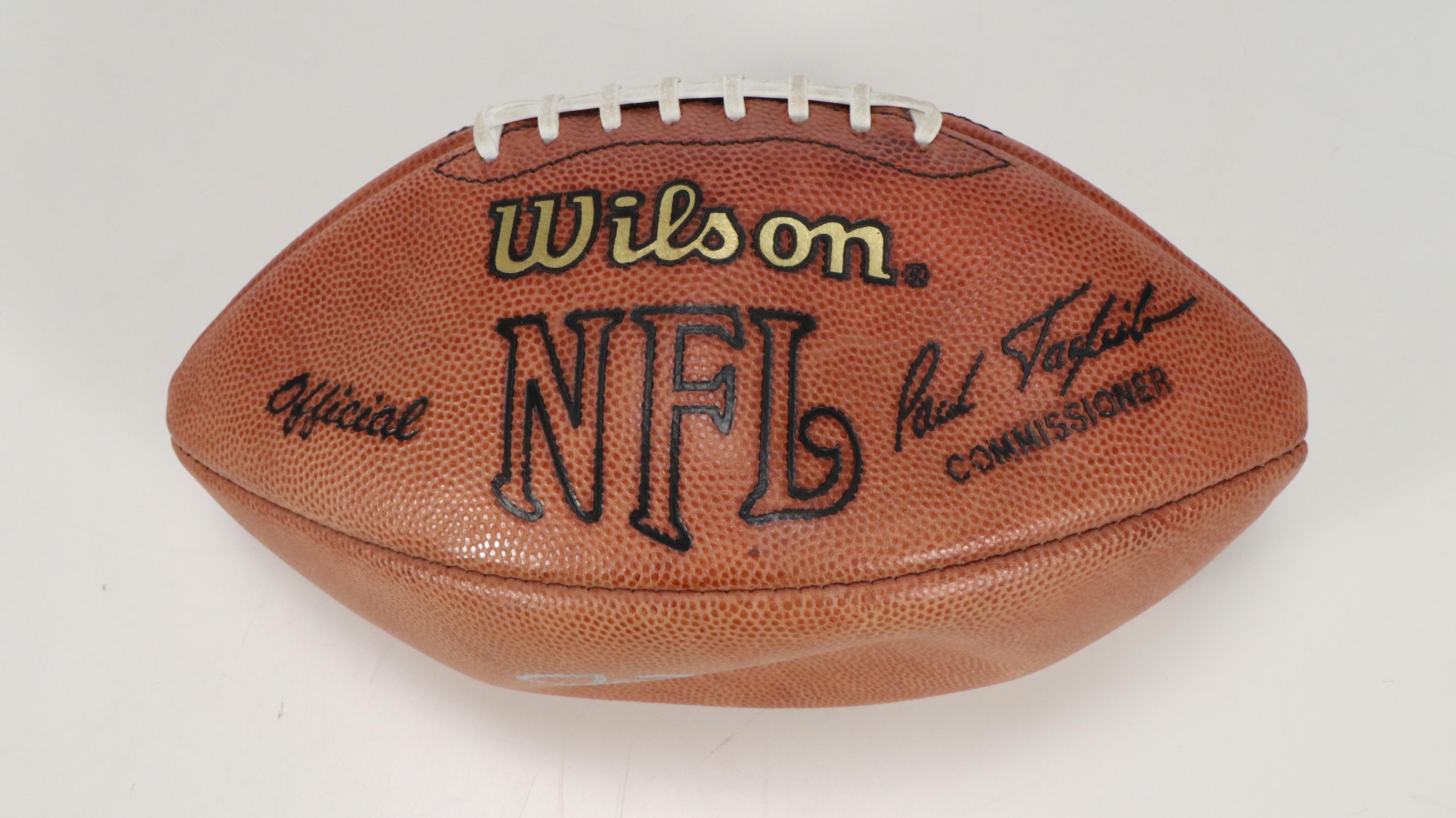 Jeff Backus Player Issued Detroit Lions Jersey with Signed Wilson Football