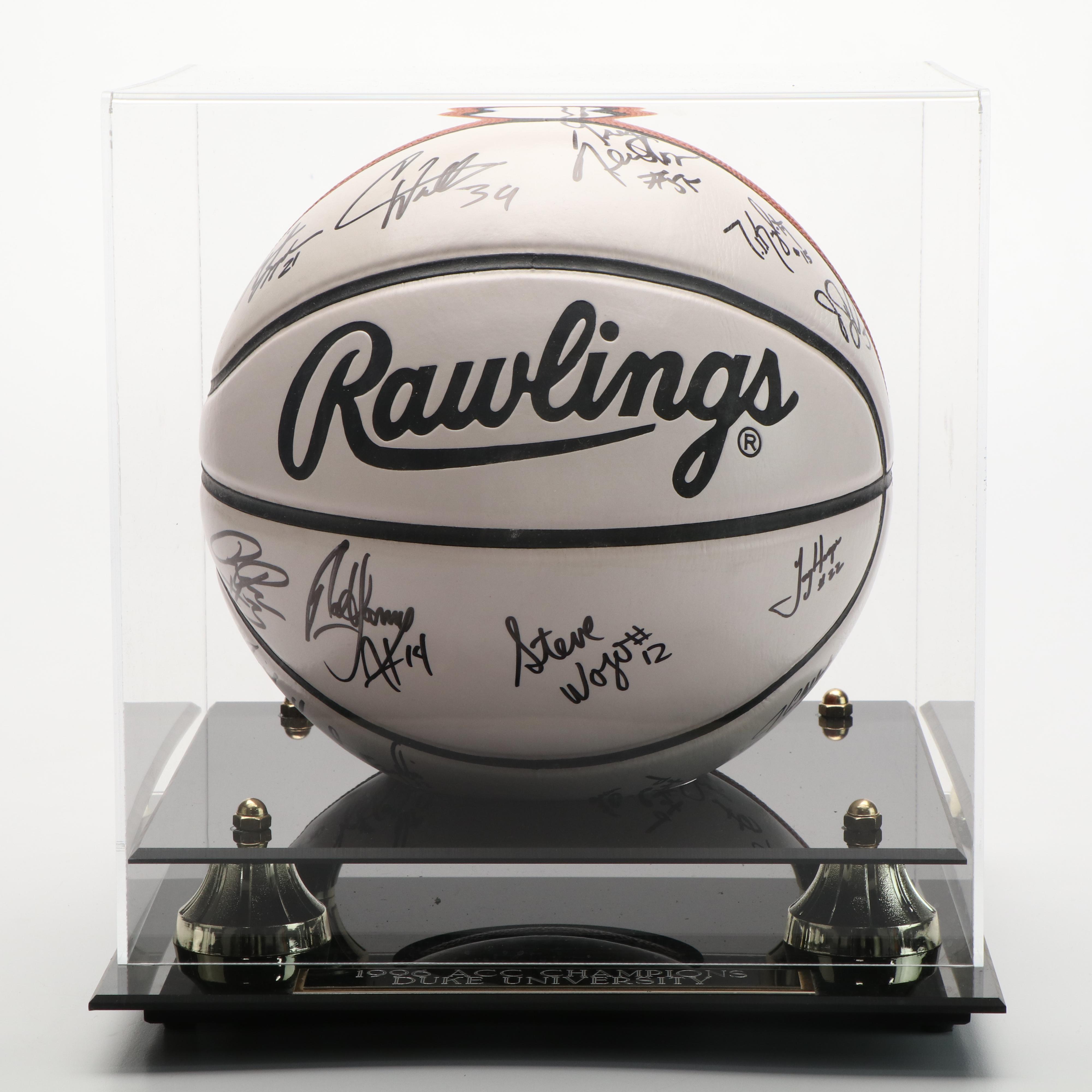 1996 Duke University Team Signed Basketball with Jeff Capel and More