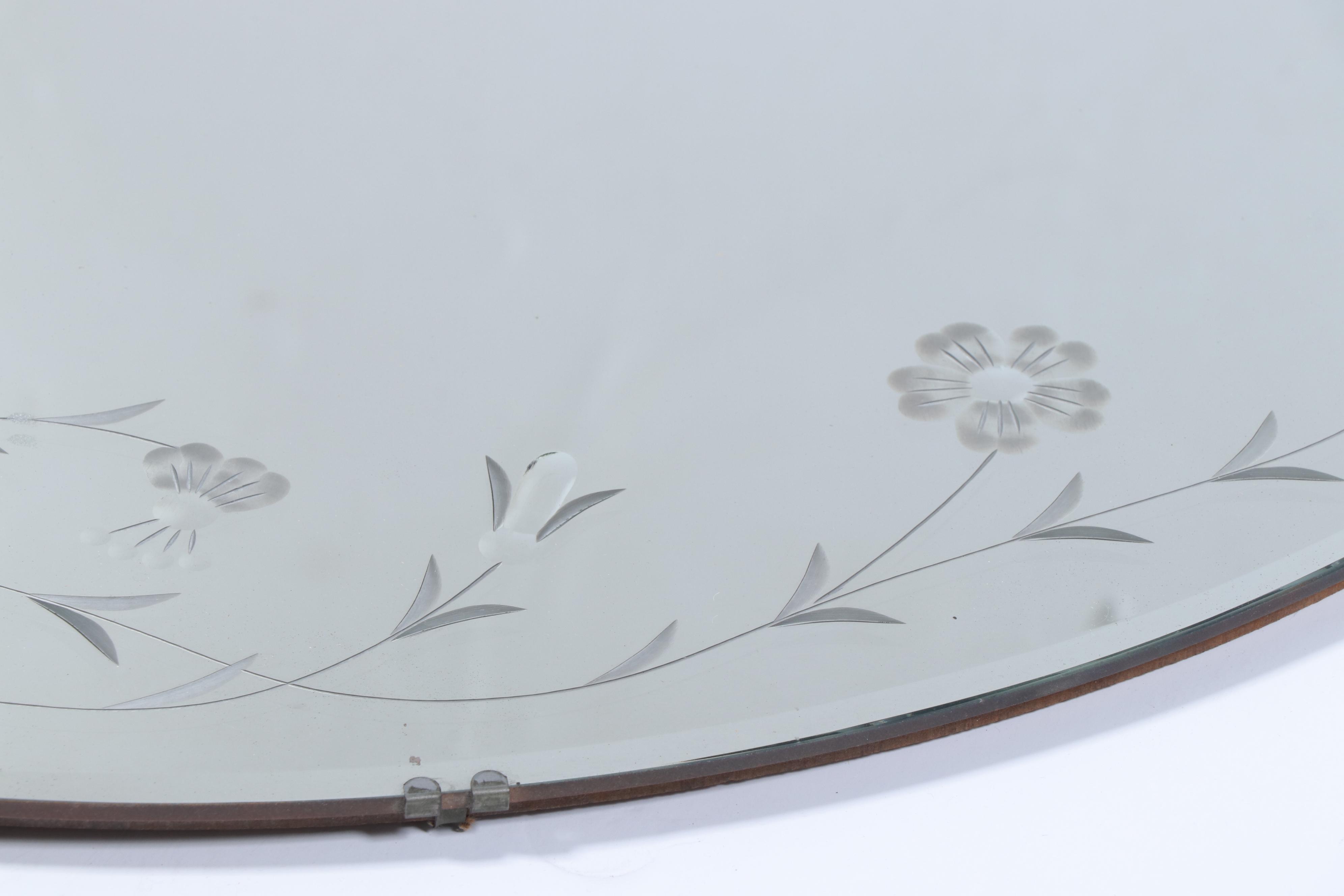 Noyer Reverse-Etched and Beveled Glass Wall Mirror