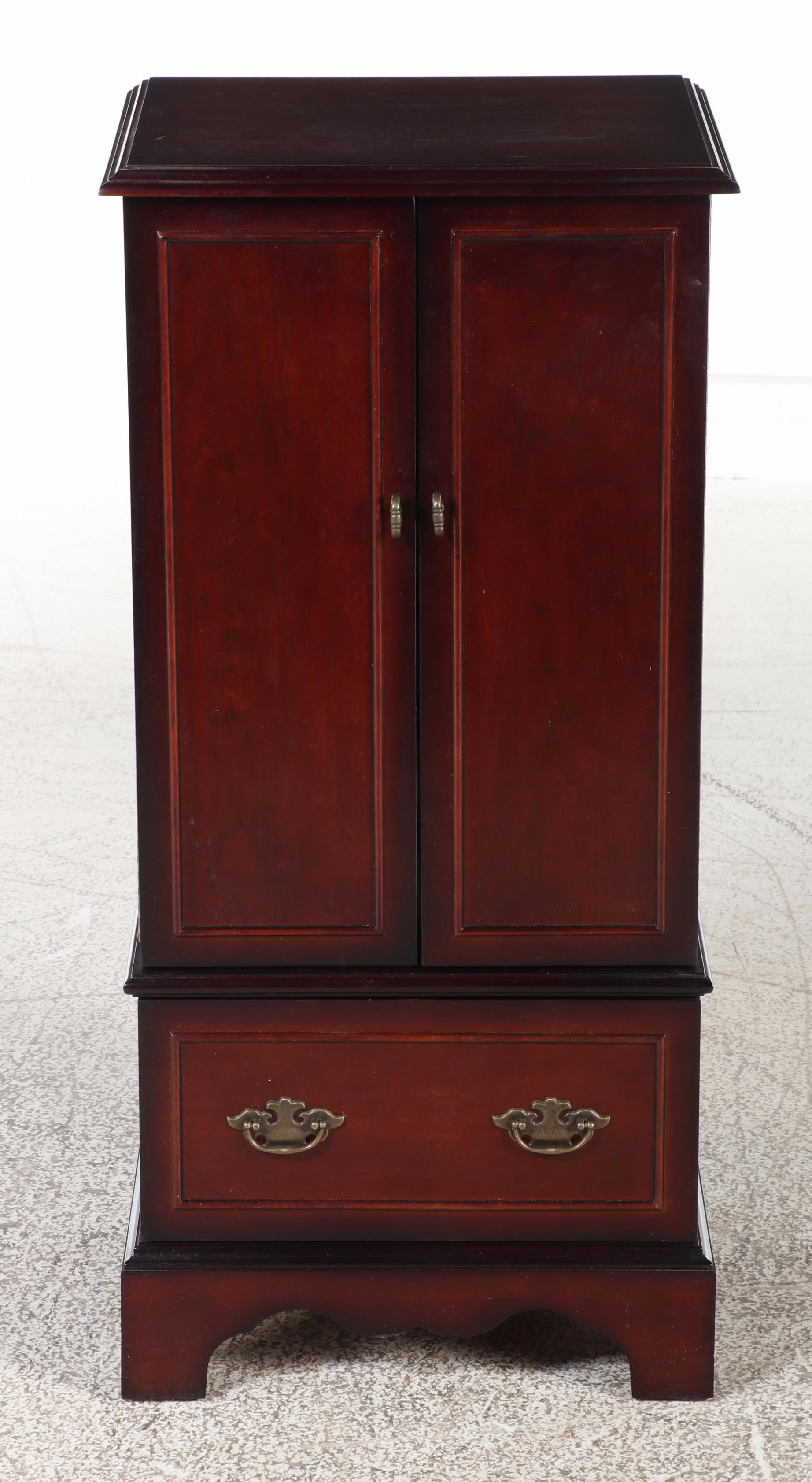The Bombay Company Federal Style Cherrywood-Stained Jewelry Cabinet