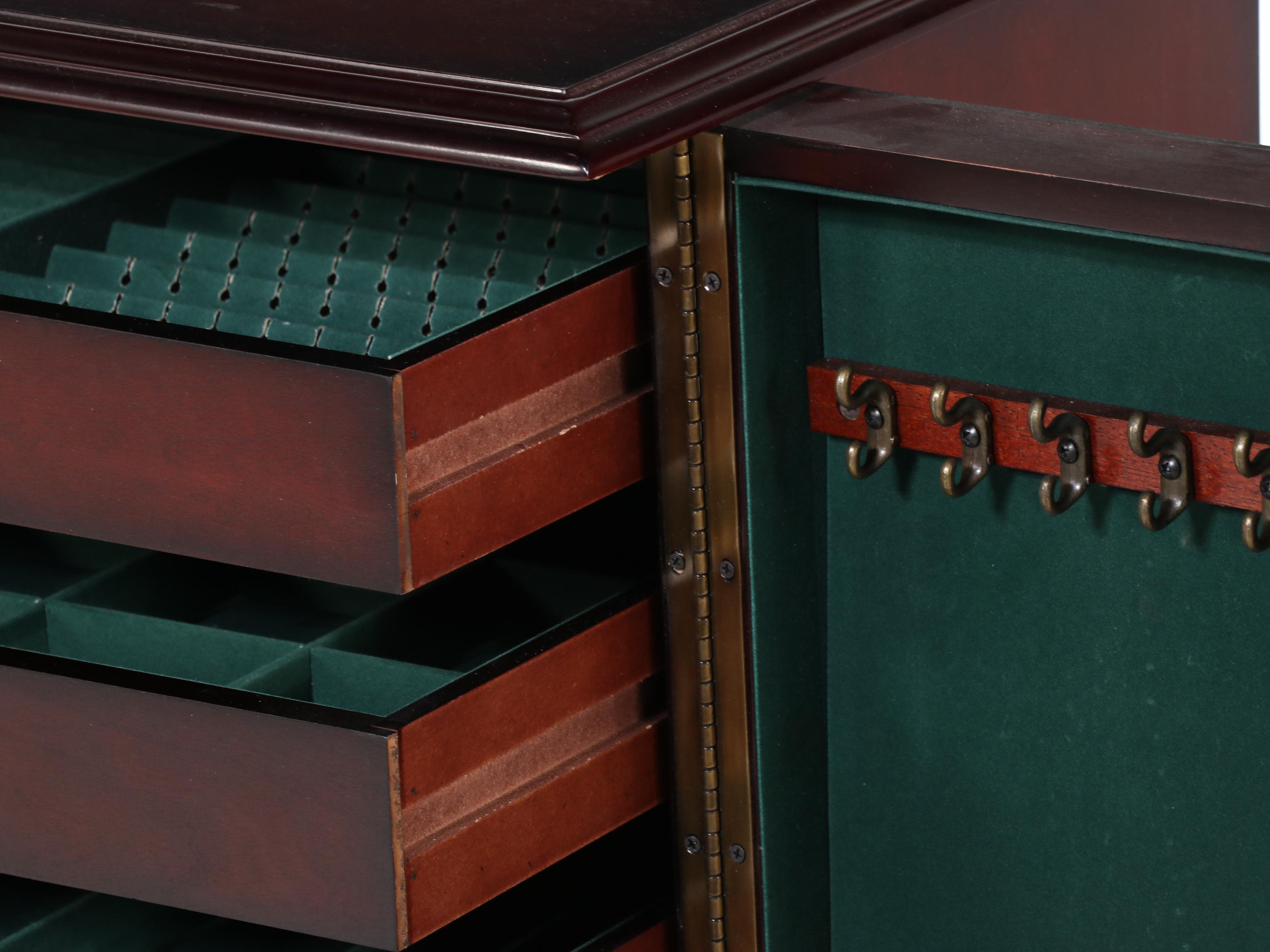 The Bombay Company Federal Style Cherrywood-Stained Jewelry Cabinet