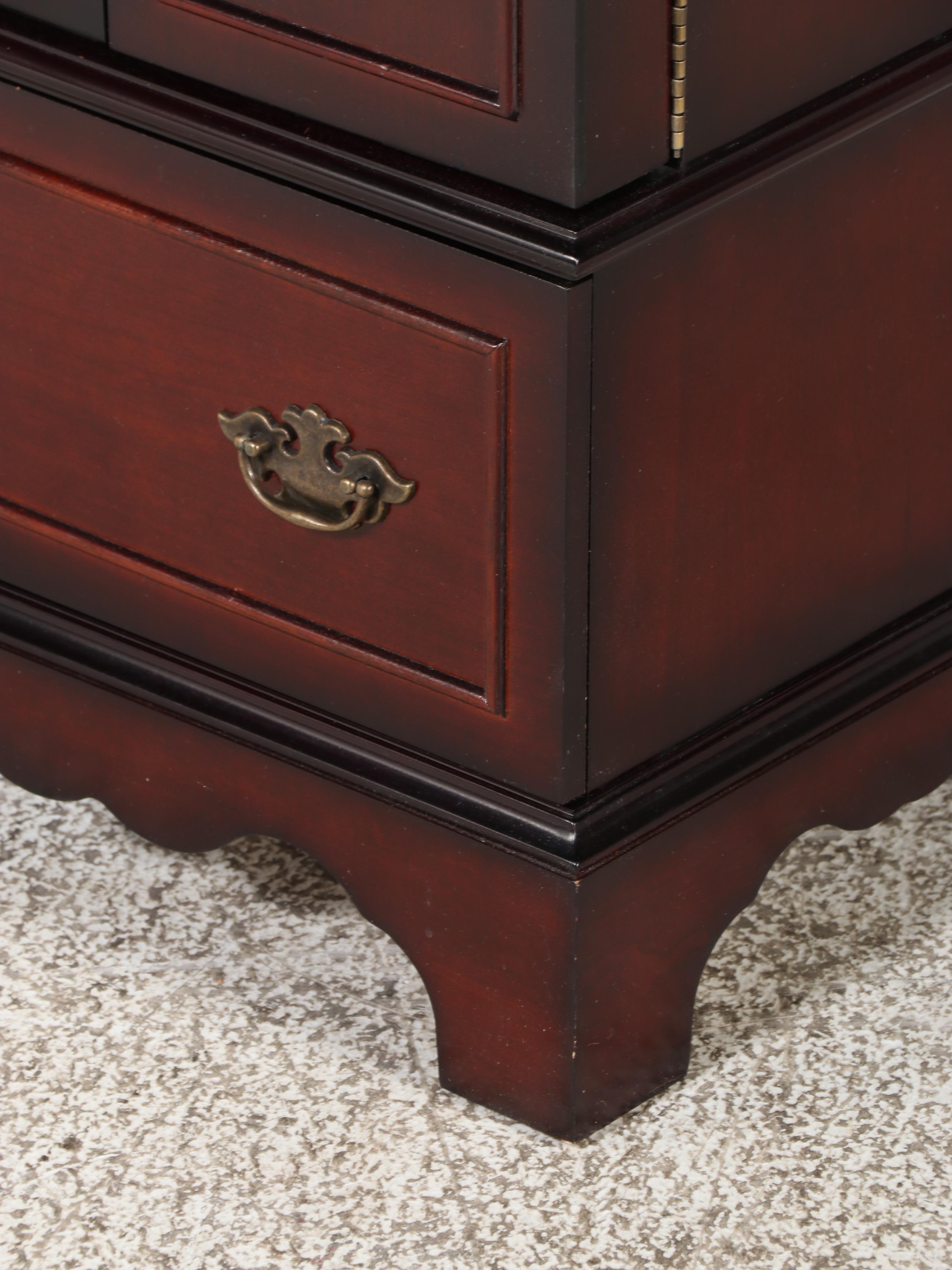 The Bombay Company Federal Style Cherrywood-Stained Jewelry Cabinet